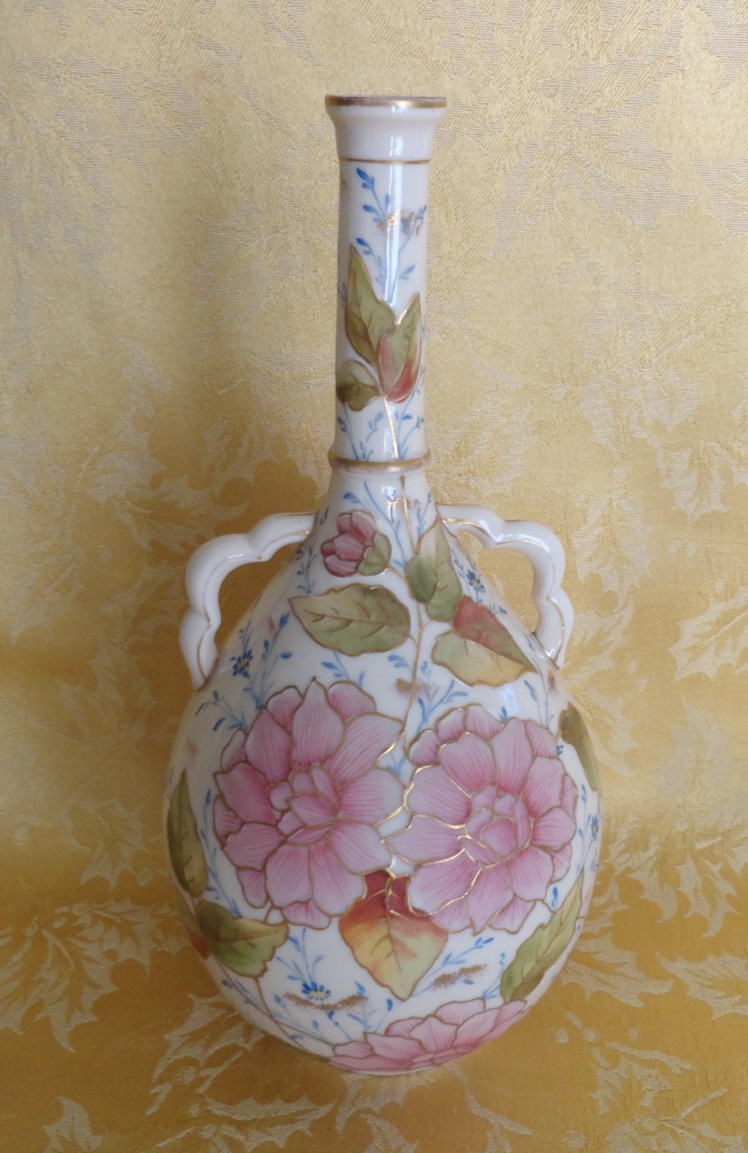 Antique RW Rudolstadt Works Germany Porcelain Double Handles Art Deco Vase