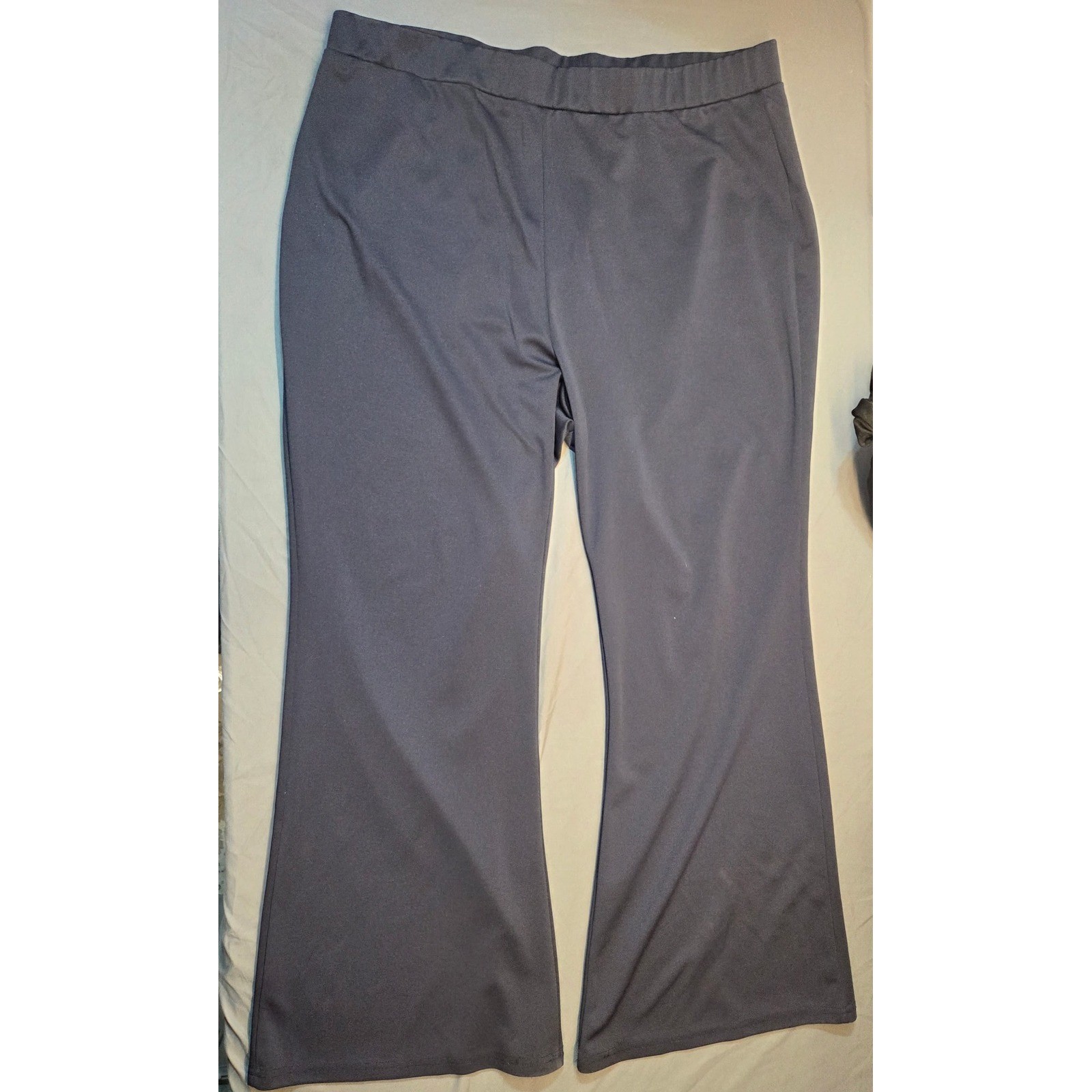 Shein Curve Flare Leg Pants Womens 4XL Gray Excellent Stretch Wide Leg Trousers