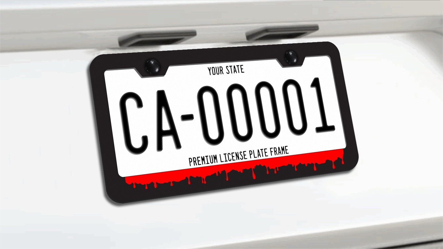 Bloody License Plate Frame (METAL) Halloween Scary Evil Killer Scream Dark Spill Bloody License Plate Frame (METAL) Halloween Scary Evil Killer Scream Dark Spill