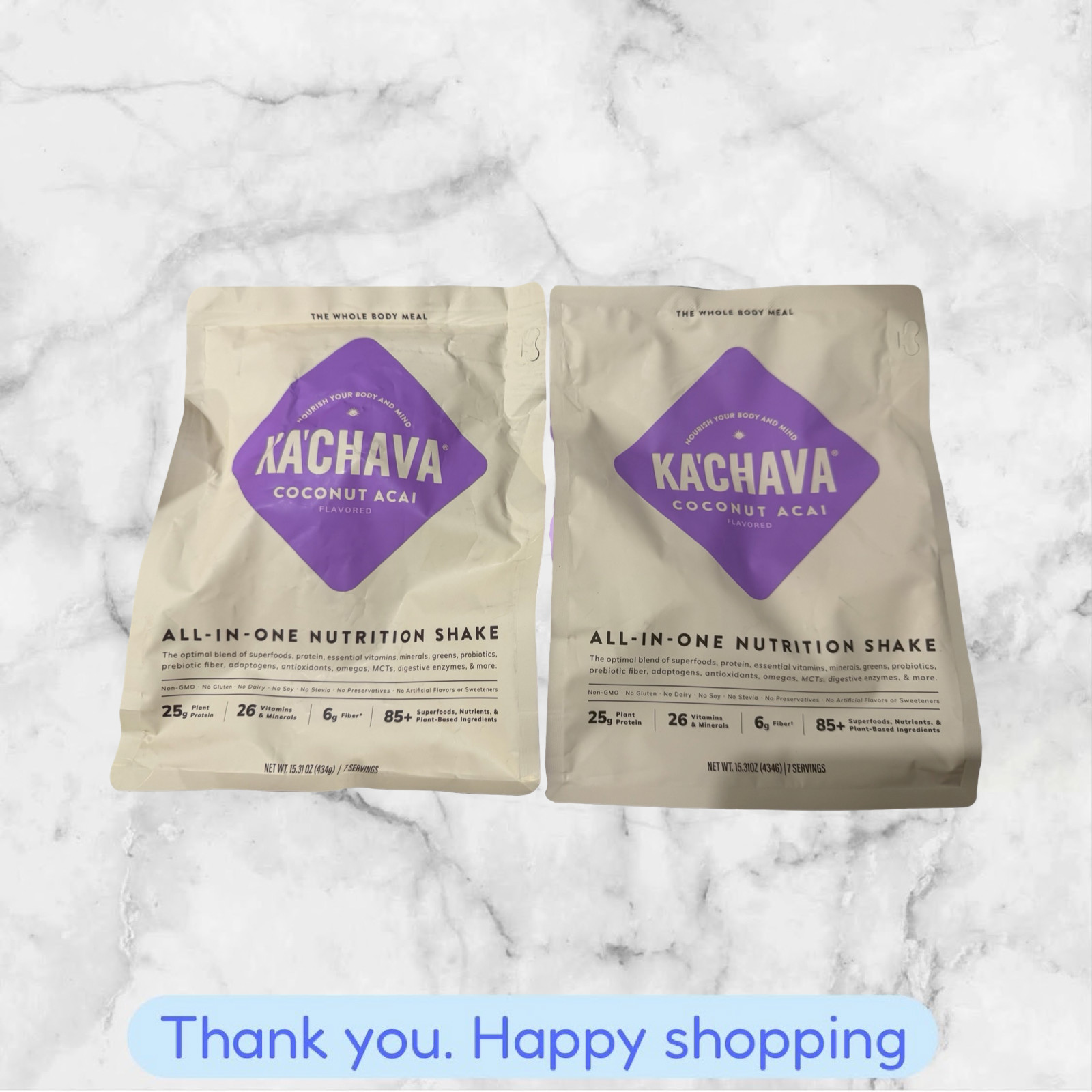 FOR 2 BAGS KA’CHAVA Coconut ALL IN ONE NUTRITION SHAKE 15.31 Oz Each Kachava FOR 2 BAGS KA’CHAVA Coconut ALL IN ONE NUTRITION SHAKE 15.31 Oz Each Kachava