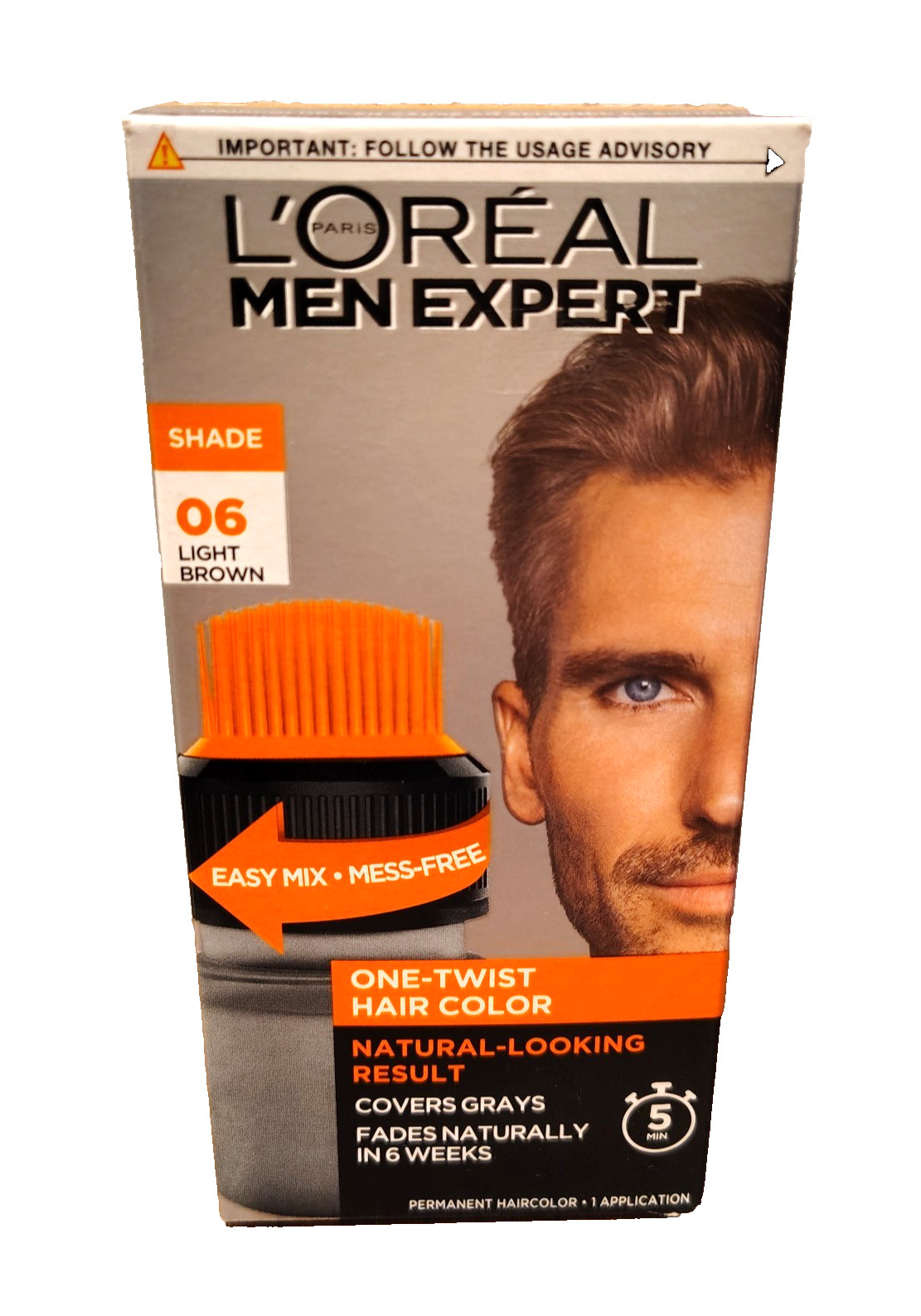 L\'Oreal Men Expert One-Twist Hair Color - 06 LIGHT BROWN - NEW Discontinued