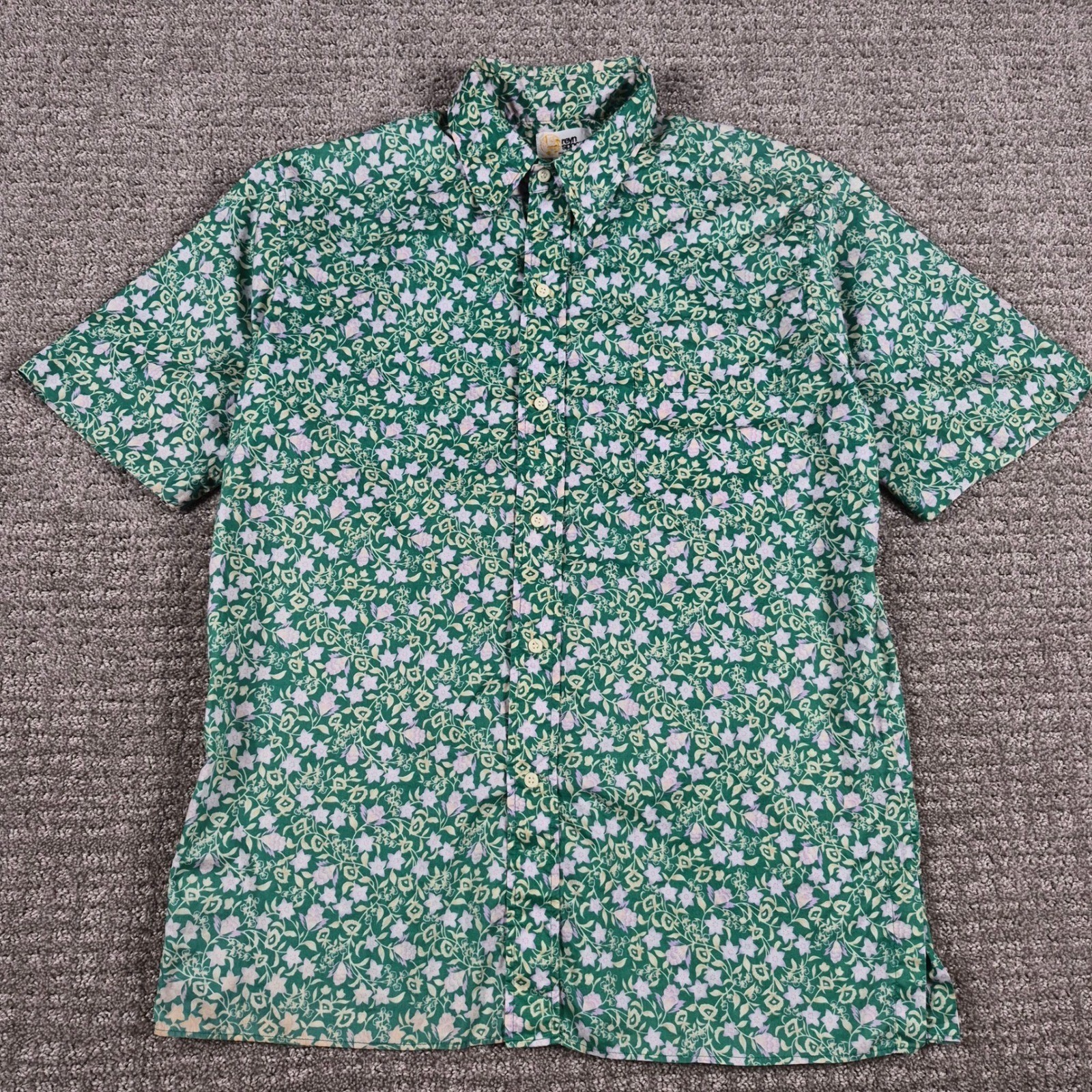 Vintage Reyn Spooner Shirt Mens L 1978 Green Honolua Print 100% Cotton Button up