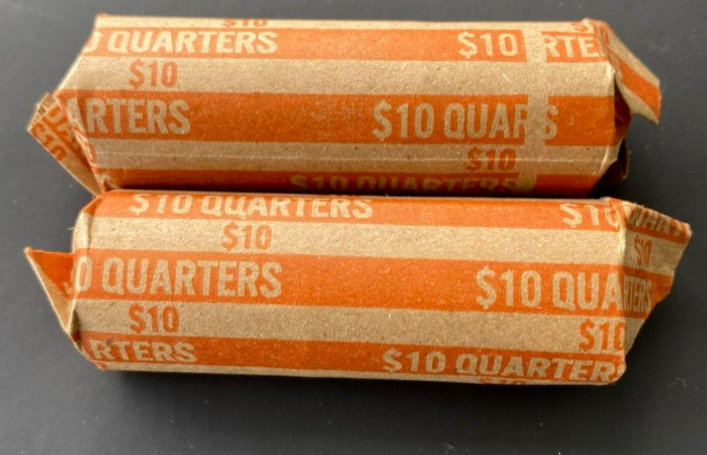 (2) $10.00 Roll 90% Silver Washington Quarters Coins Pre 65 U.S. Minted 3