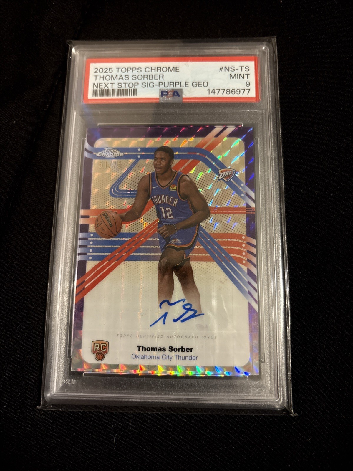 2025-26 Topps Chrome - Next Stop Signatures Thomas Sorber Refractor /75 (AU, RC) 2025-26 Topps Chrome - Next Stop Signatures Thomas Sorber Refractor /75 (AU, RC)