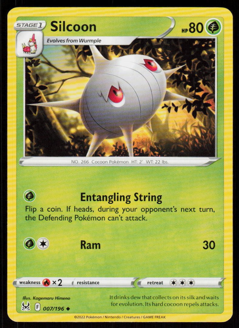 Silcoon 007/196 Uncommon Lost Origin Pokemon Lightly Played
