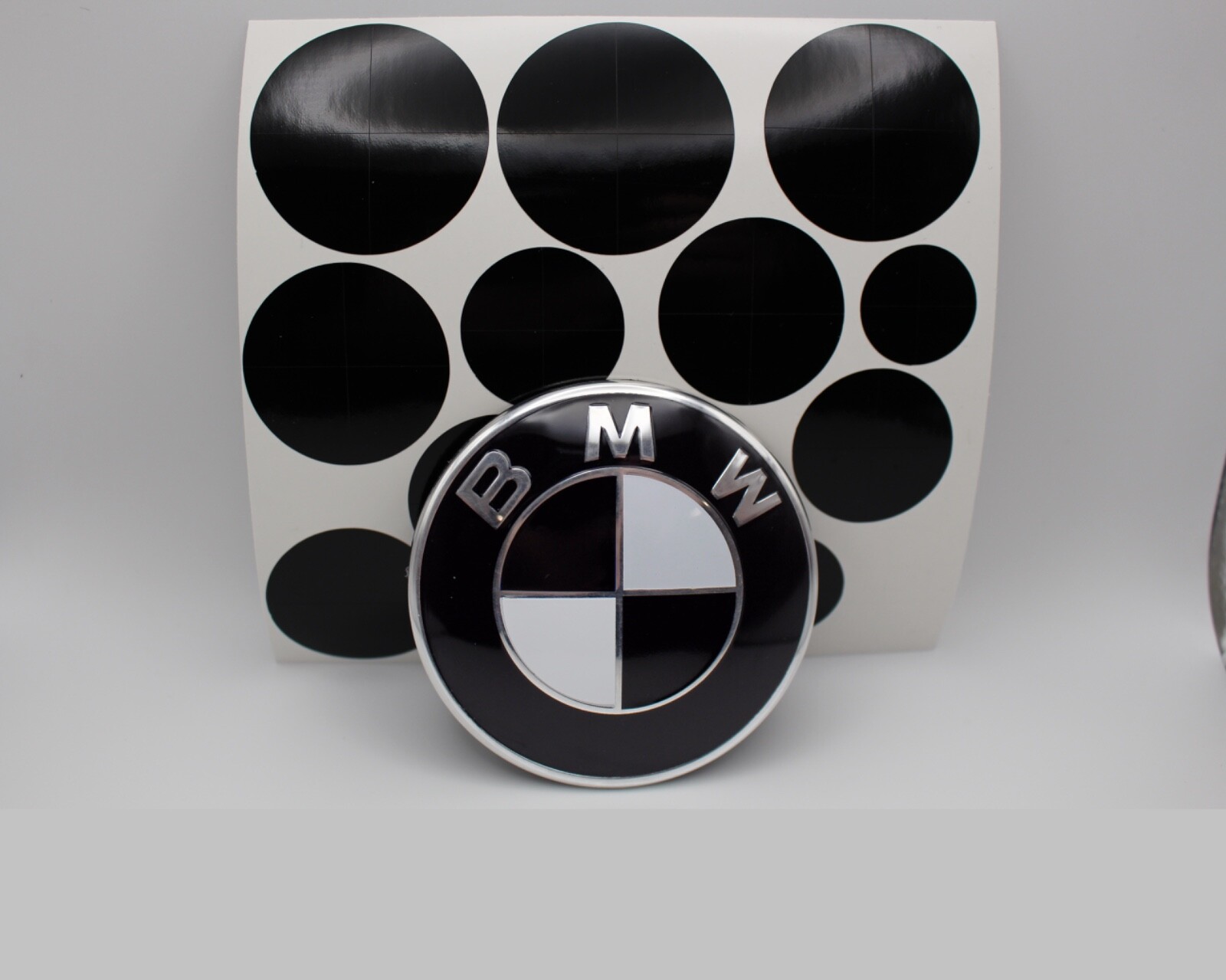 BLACK AND WHITE Emblem Color Stickers Overlays Vinyl Decal Emblem  For BMW