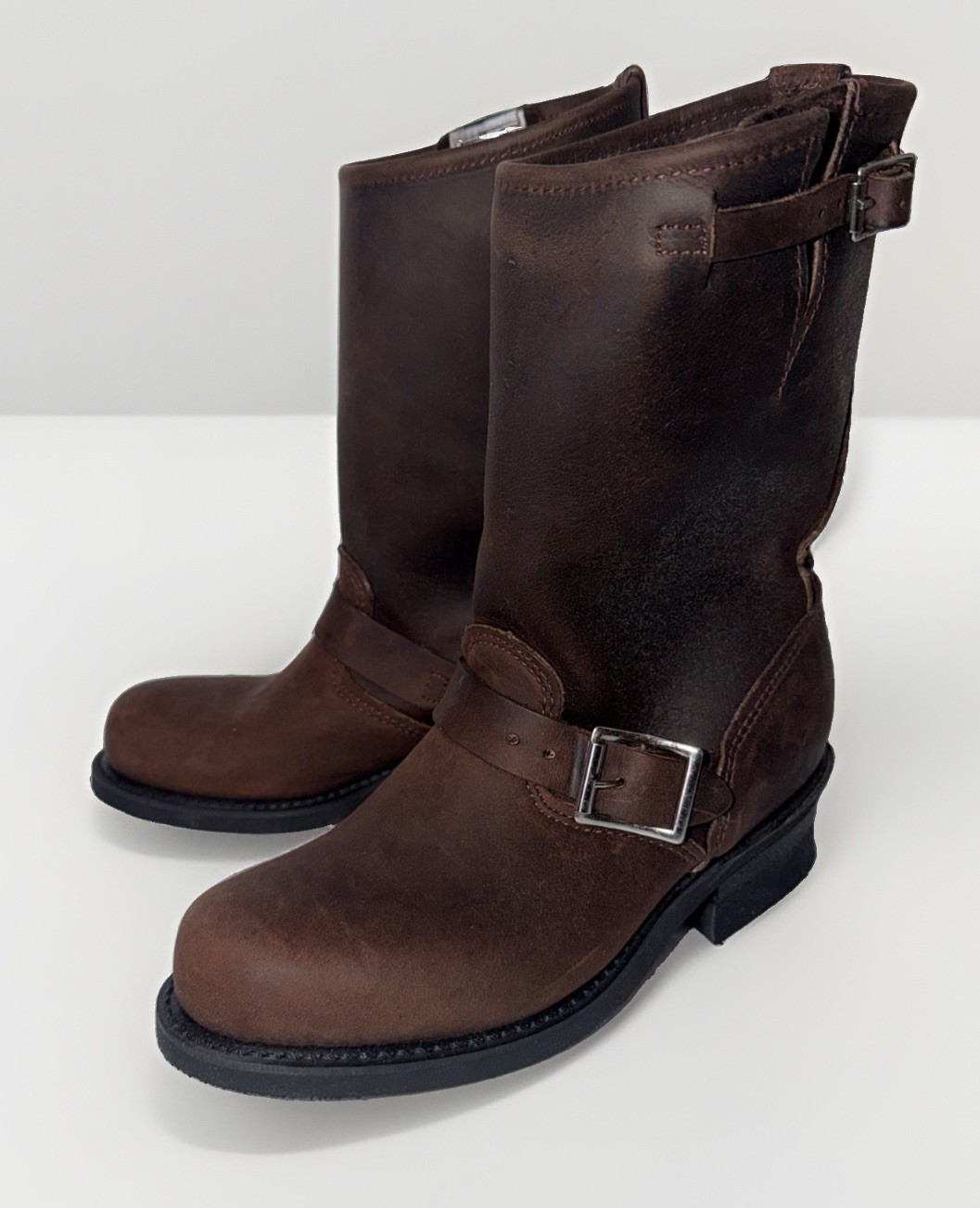 NIB Womens Frye Engineer 12” R Moto Harness Boots Brown Sz 5.5 M