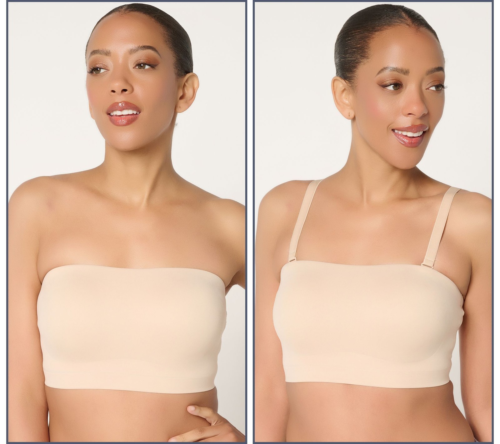 Breezies Women\'s Bra Sz XL Bonded Bandeau Convertible Straps Pink A693065