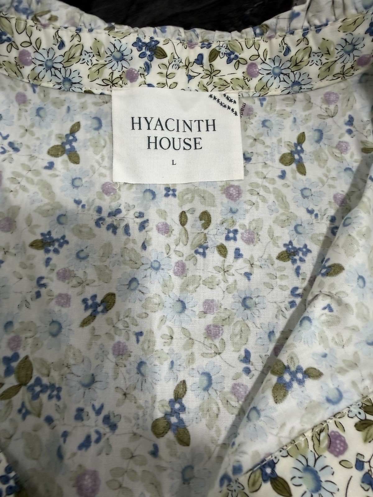 Tuckernuck Hyacinth House Women\'s Floral Cream Blouse Large Puff Sleeve NwOT L Tuckernuck Hyacinth House Women\'s Floral Cream Blouse Large Puff Sleeve NwOT L