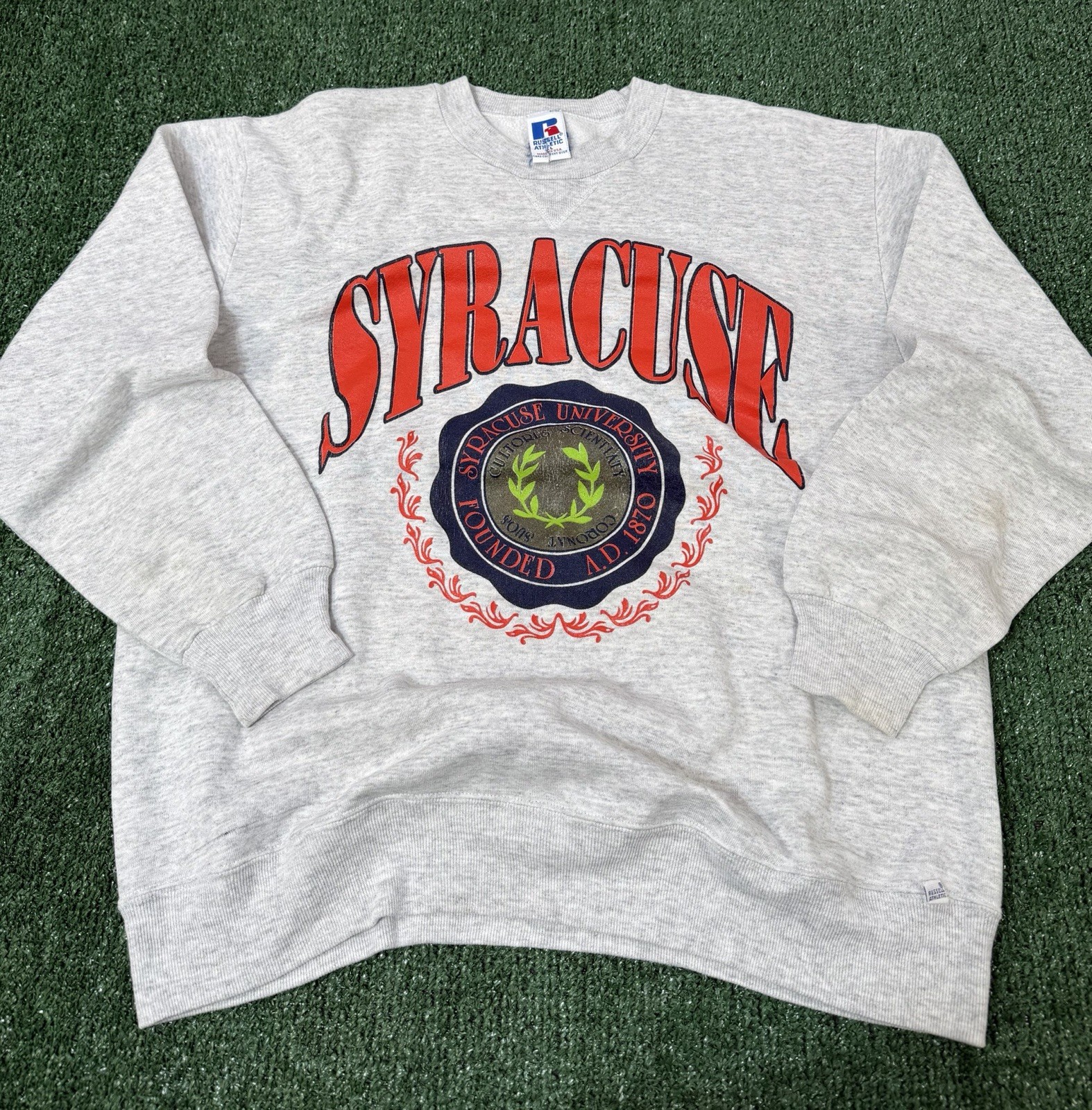 Vintage 90s Russell Athletic Syracuse University Crewneck Sweatshirt Gray XL Vintage 90s Russell Athletic Syracuse University Crewneck Sweatshirt Gray XL