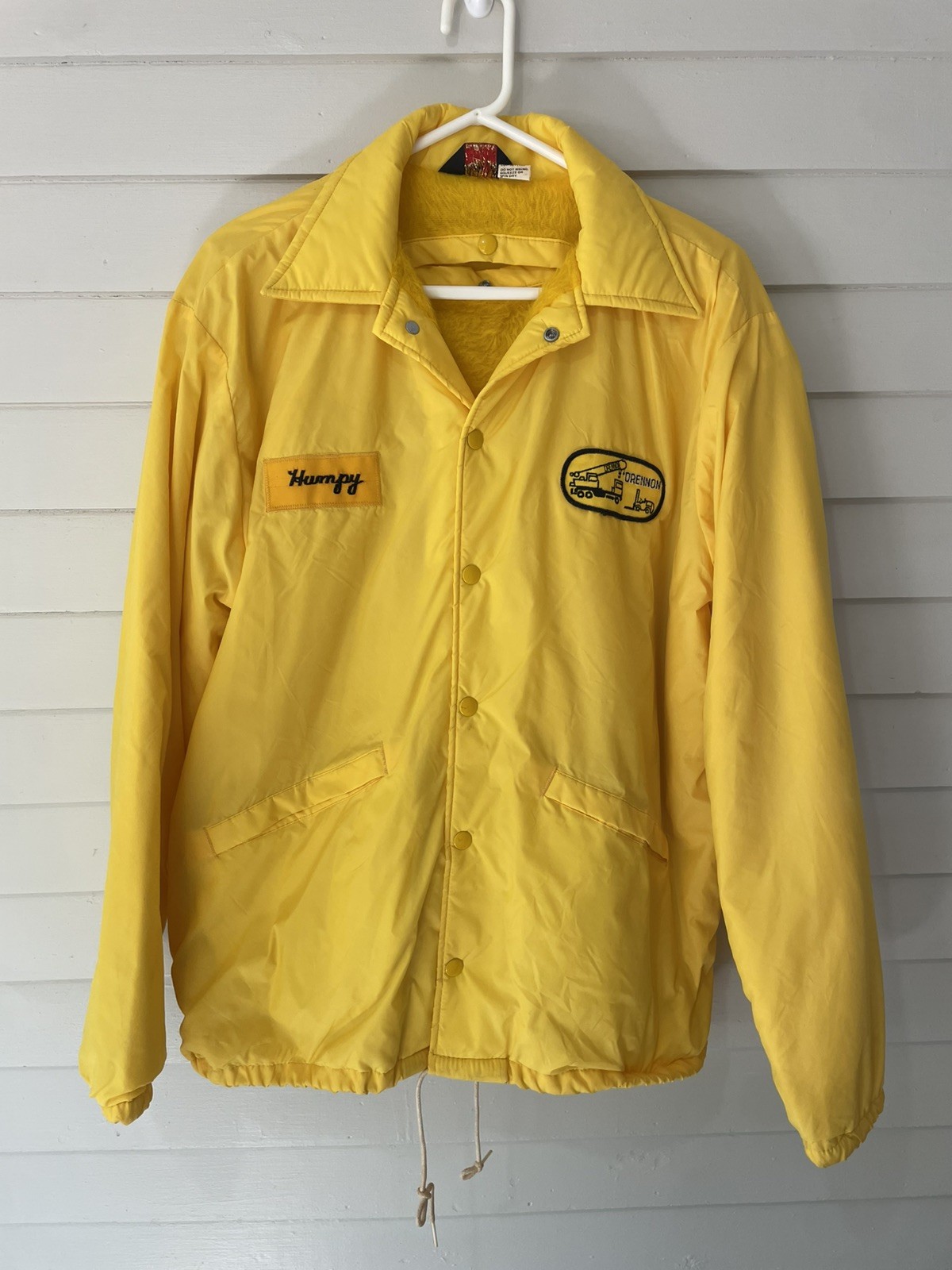 Vintage Pla-Jac Dunbrooke Humpy Drennons Heavy Hauling Jacket USA 44-L-46 Yellow