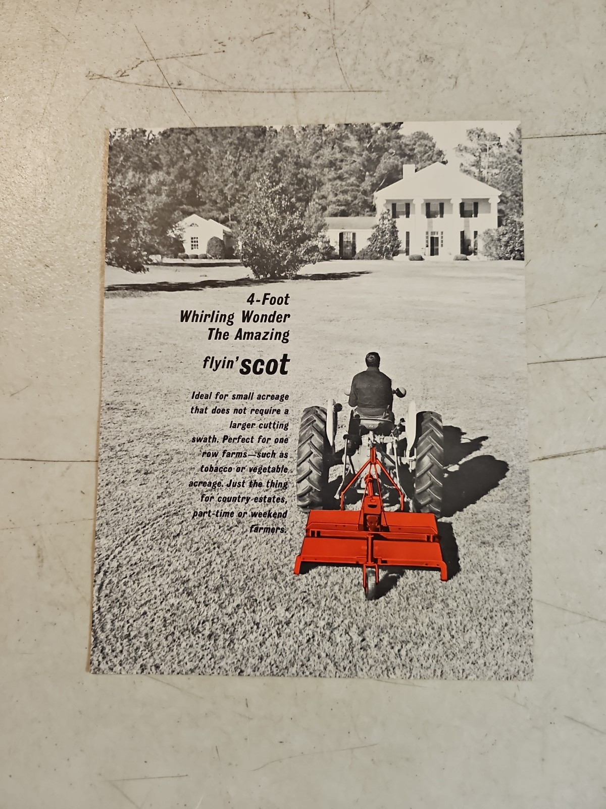 Vtg Lilliston Implement Co Flyin\' Scot Rotary Mower Cutter Brochure Spec Sheet 
