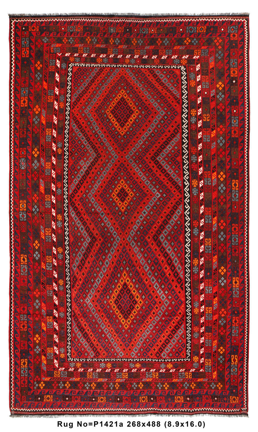 9x16\' Large Kilim Wool Rug Handmade Afghanistan # P1421