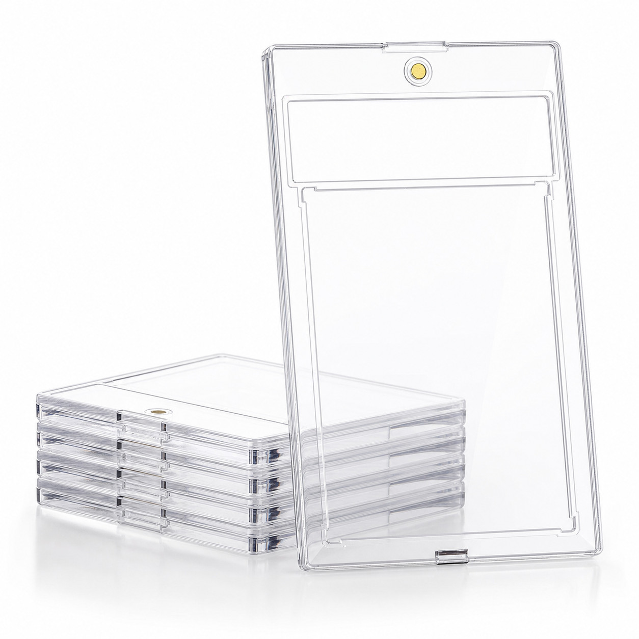 5 Pack PSA Style Magnetic Card Slabs 35pt Custom Label Sports TCG Holder