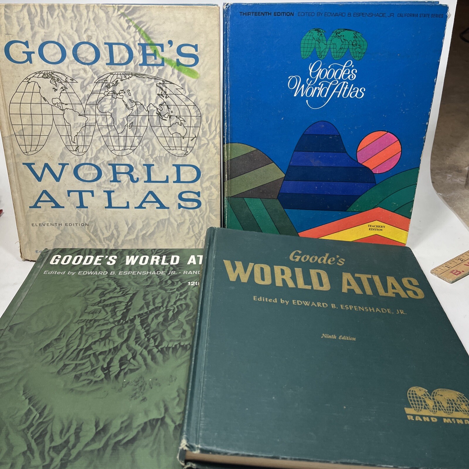 LOT 4 Vintage Goode\'s World Atlas HC - 1953, 60, 64, 71 9th, 11th, 12th, 13th ed