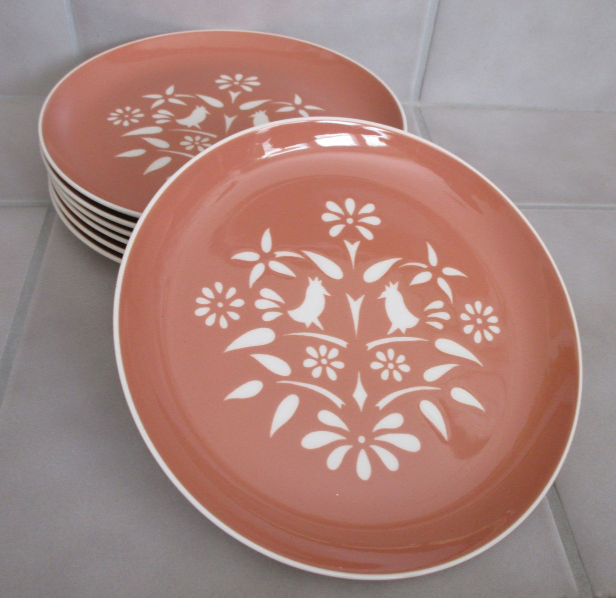 7 Harker Harkerware COUNTRY CHARM CORAL 10 1/4\