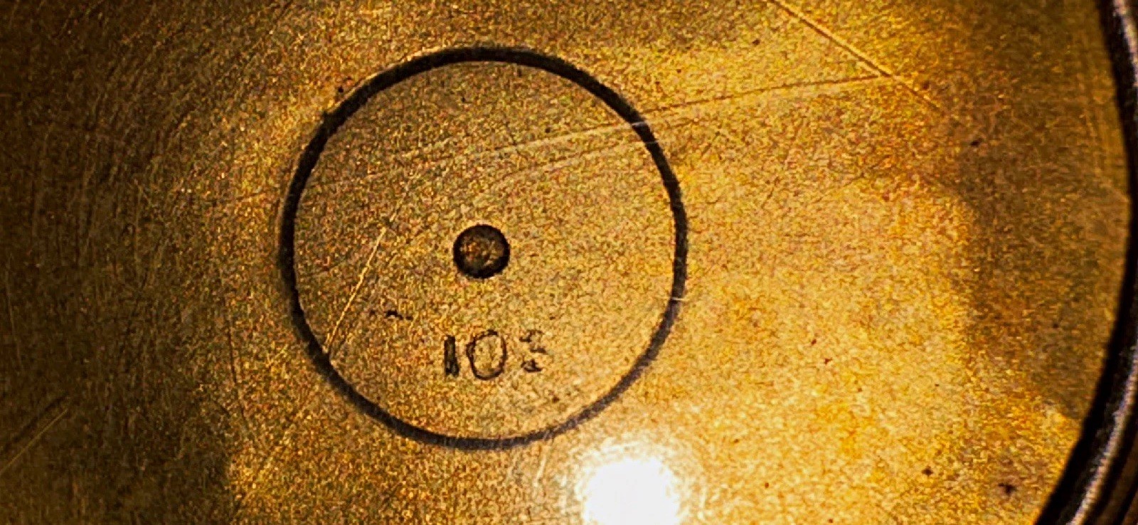 Antique 10K Gold Edwardian Round Double Photo Locket Monogram Dated 1913