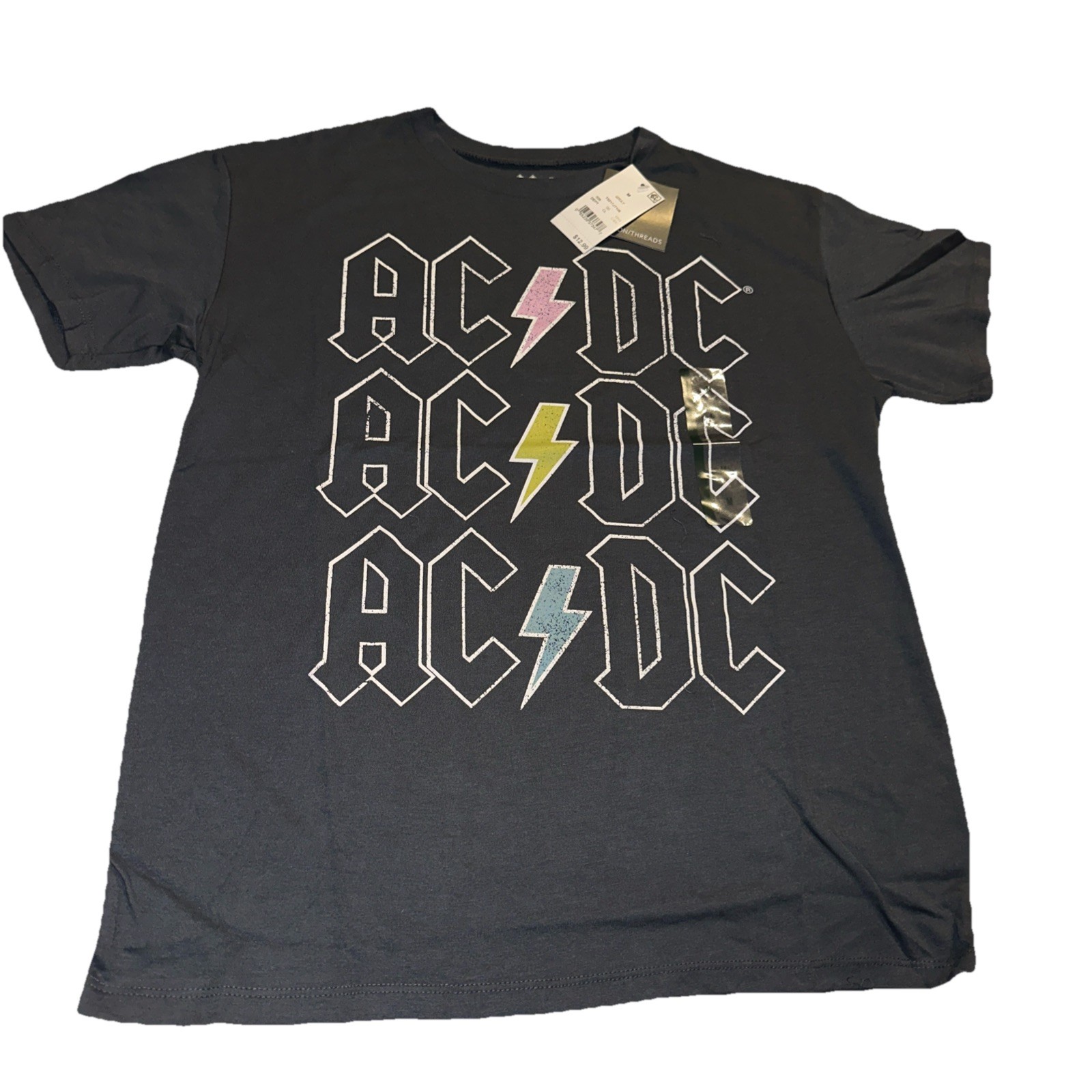 Grayson Threads Women\'s Size MEDIUM AC/DC Graphic Tagless T-Shirt Dark Gray NWT