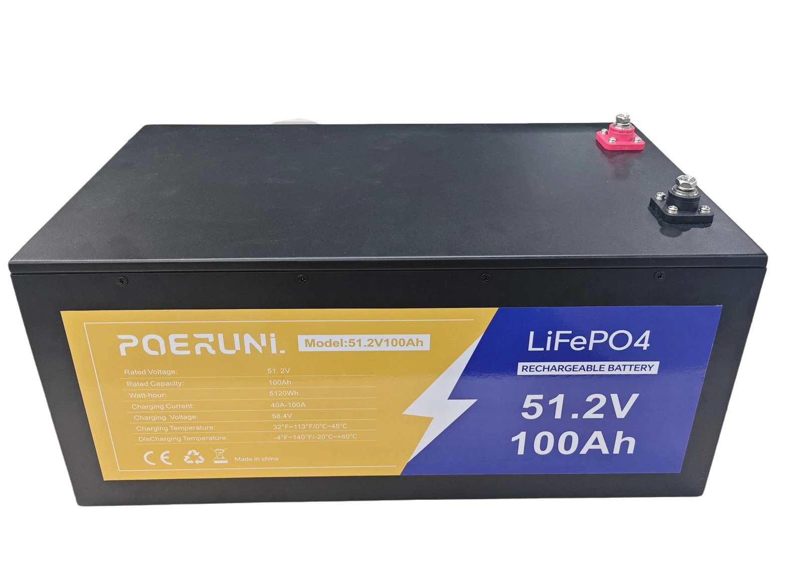 48V 100Ah LiFePO4 Lithium Battery RV Golf Carts NEW Deep Cycle BMS For Sloar