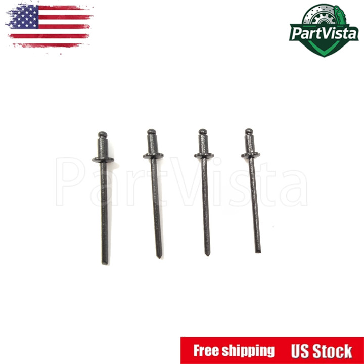 4× Nos Dash Rivets Stainless Steel for GM Ford Chrysler AMC VIN Door Tag Black