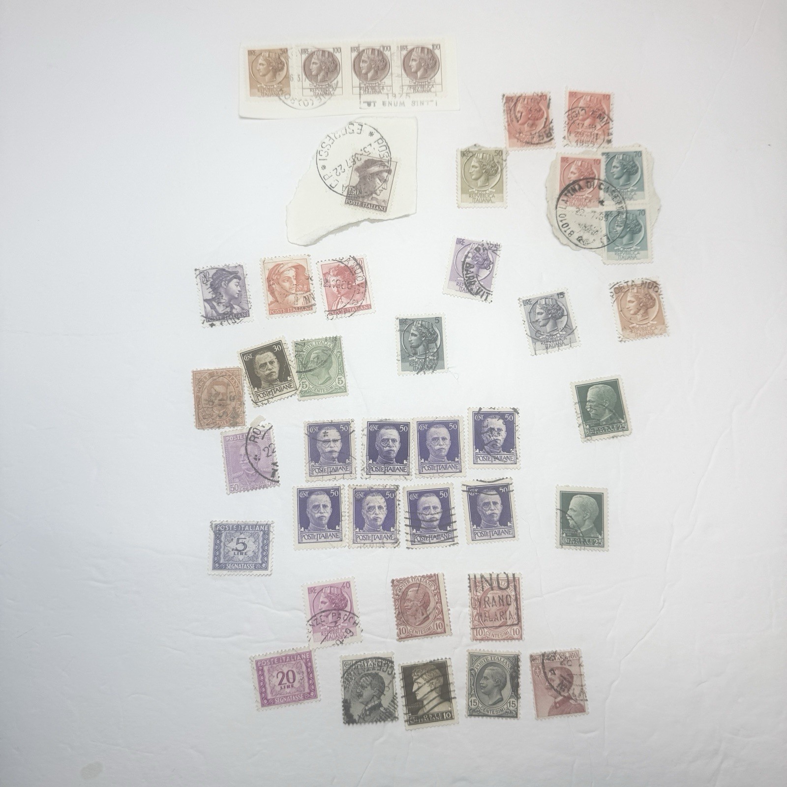 Vintage Italy Used Stamp Lot 40+ Victor Emmanuel Siracusana Postage Due
