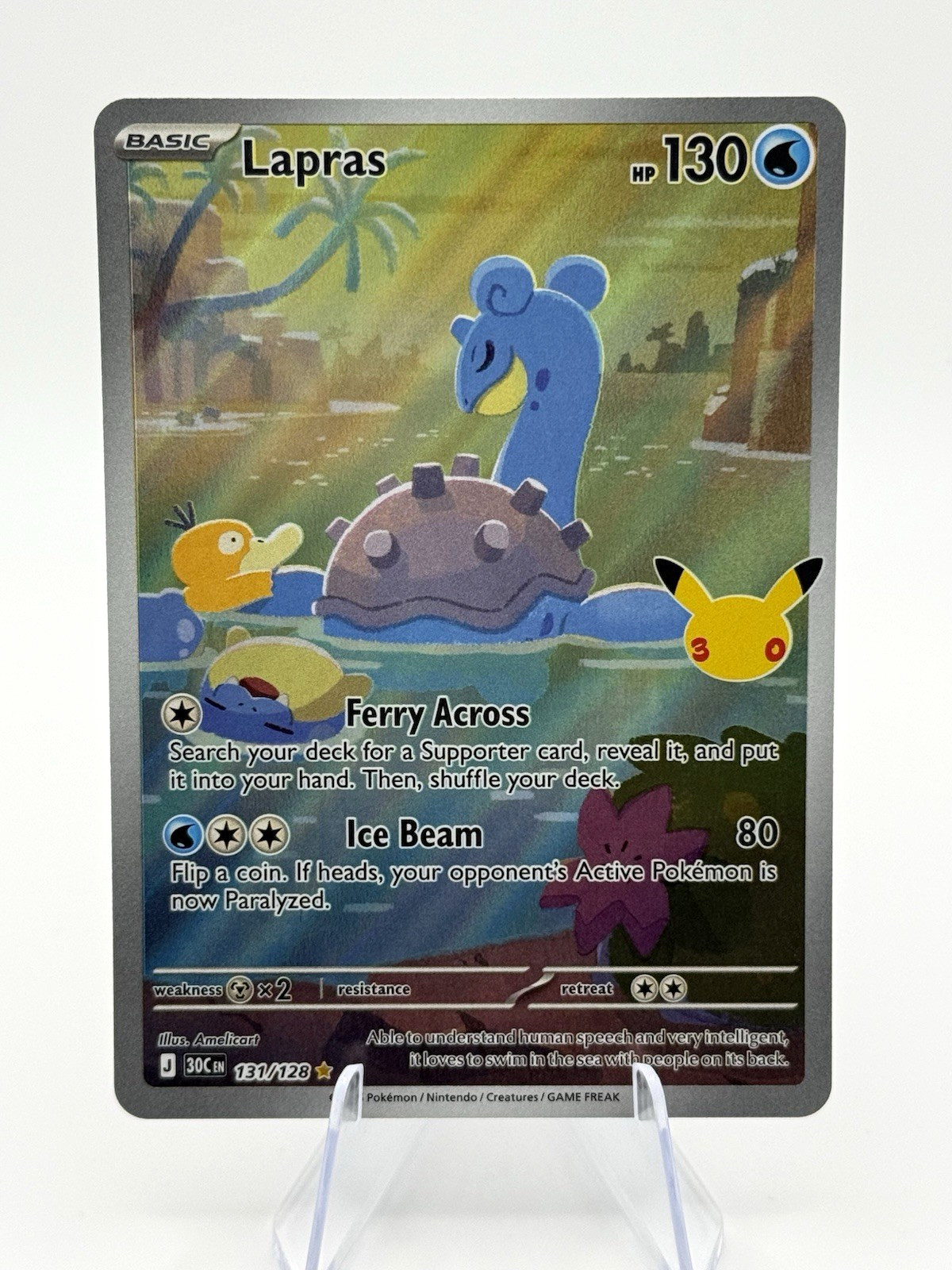 The Pokémon Company Lapras 131/128 IR Holo 30th Celebration