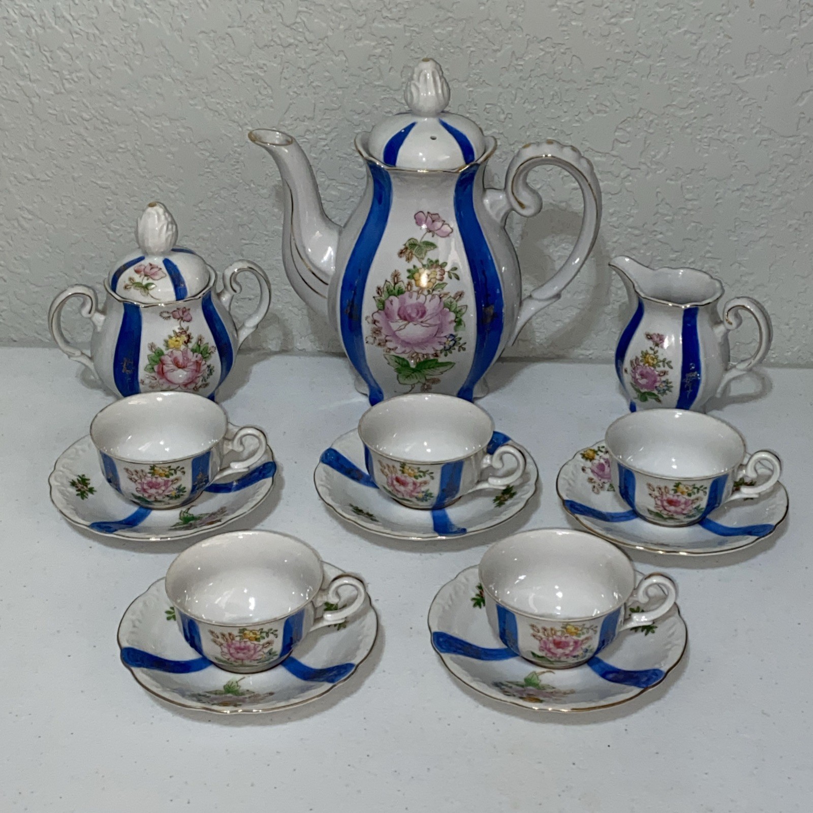 VTG Teapot Coffee Set Occupied Japan Chugai China Teacup Saucer Creamer Sugar
