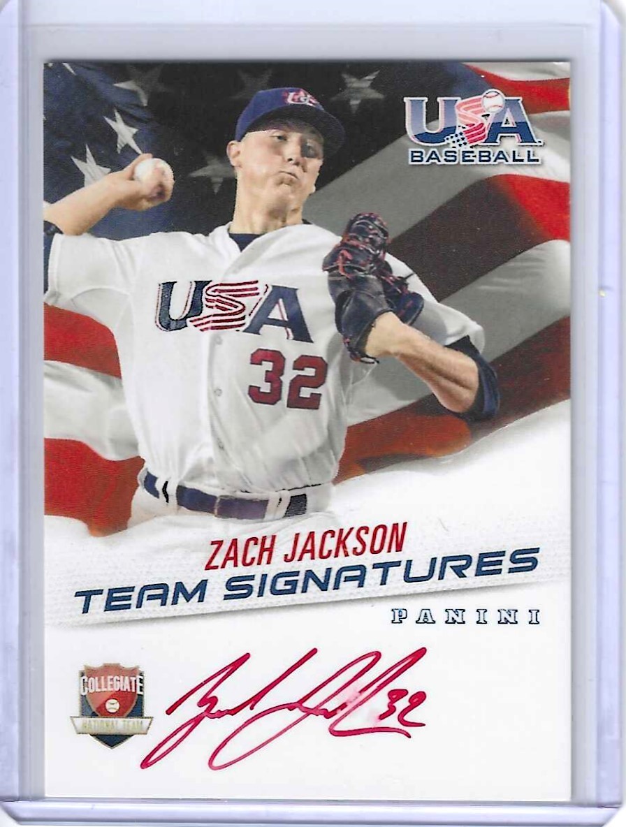 2015 Panini USA Baseball Red Ink Auto /25 Zach Jackson #ZJ 2015 Panini USA Baseball Red Ink Auto /25 Zach Jackson #ZJ
