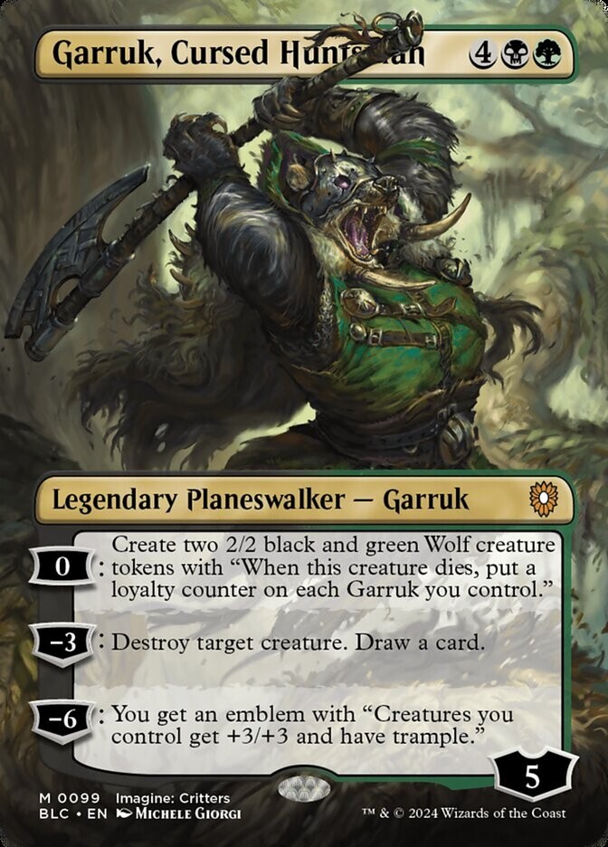 Garruk, Cursed Huntsman 0099 Mythic Foil Bloomburrow Commander MTG Near Mint