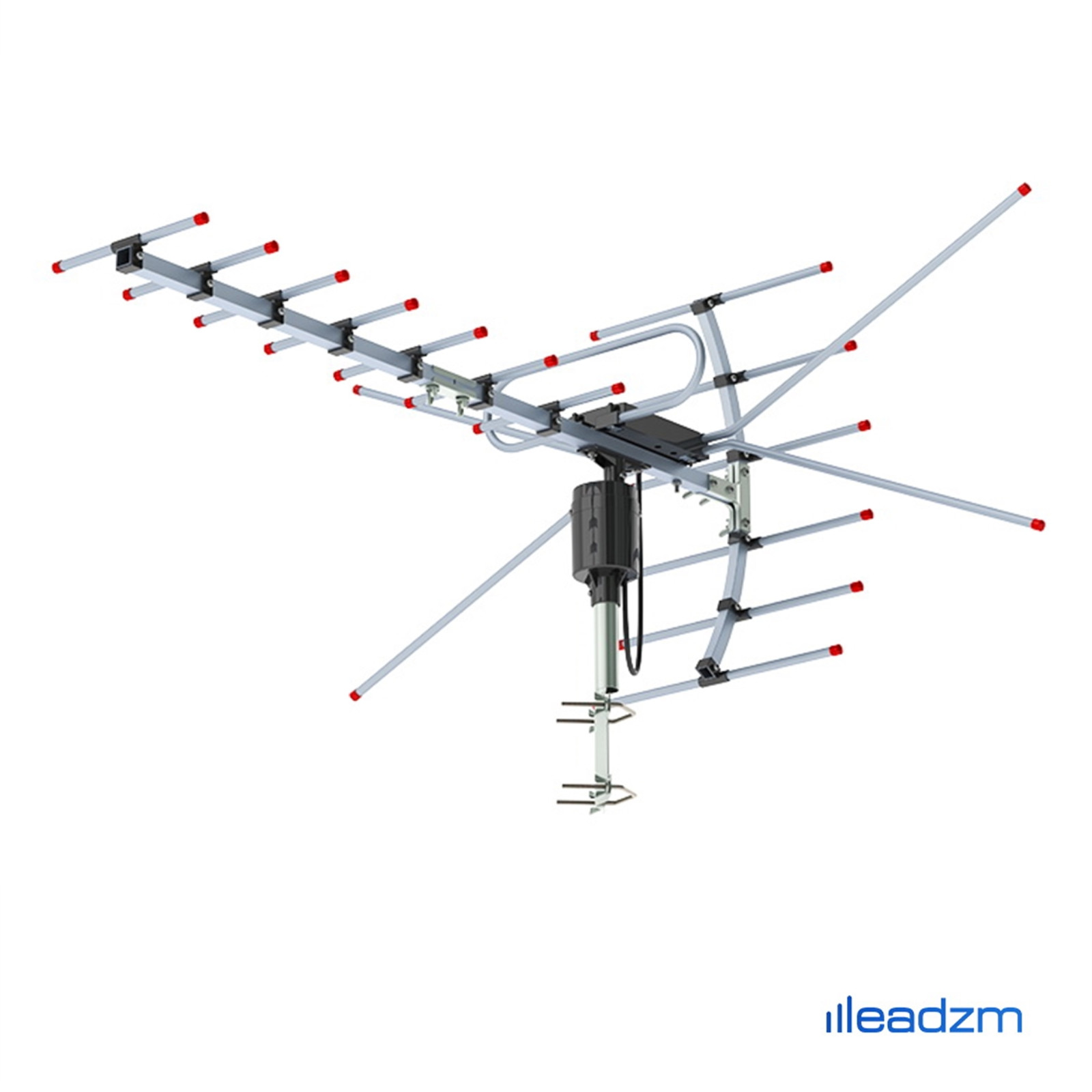 Leadzm HDTV 1080P Outdoor Digital Antenna 360° Rotor 230MHz/470-860MHz 110Miles