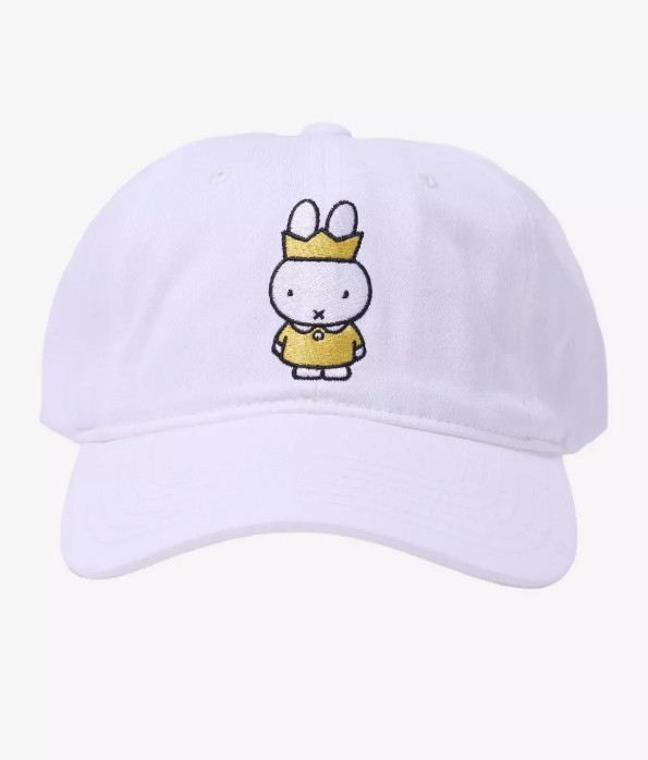 Miffy Cap Miffy Crown Dad Cap White Embroidery 100% Cotton Licensed New w/Tag Miffy Cap Miffy Crown Dad Cap White Embroidery 100% Cotton Licensed New w/Tag