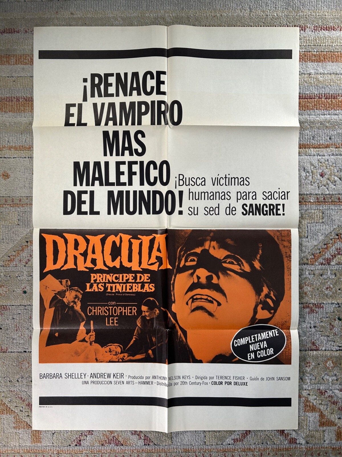 1966 Dracula Prince Of Darkness Spanish Poster One Sheet - PRINCIPE DE LAS TINIE 1966 Dracula Prince Of Darkness Spanish Poster One Sheet - PRINCIPE DE LAS TINIE