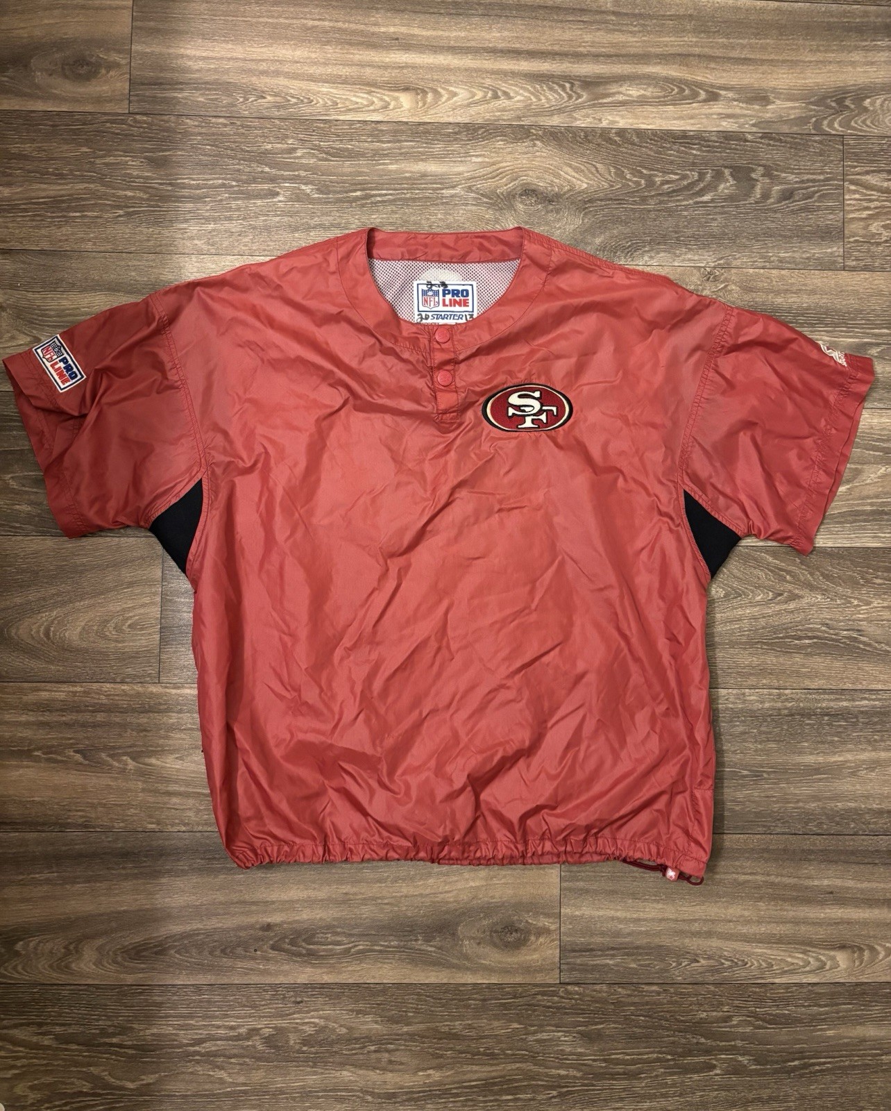 VTG 90s Starter San Francisco 49ers NFL Pro Line Pullover Windbreaker Jacket L