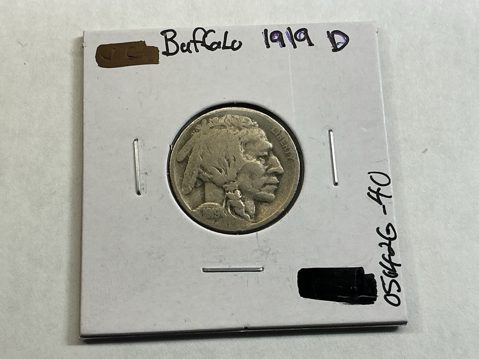 1919-D Buffalo Nickel from Denver Mint Tougher Date-050426-40te