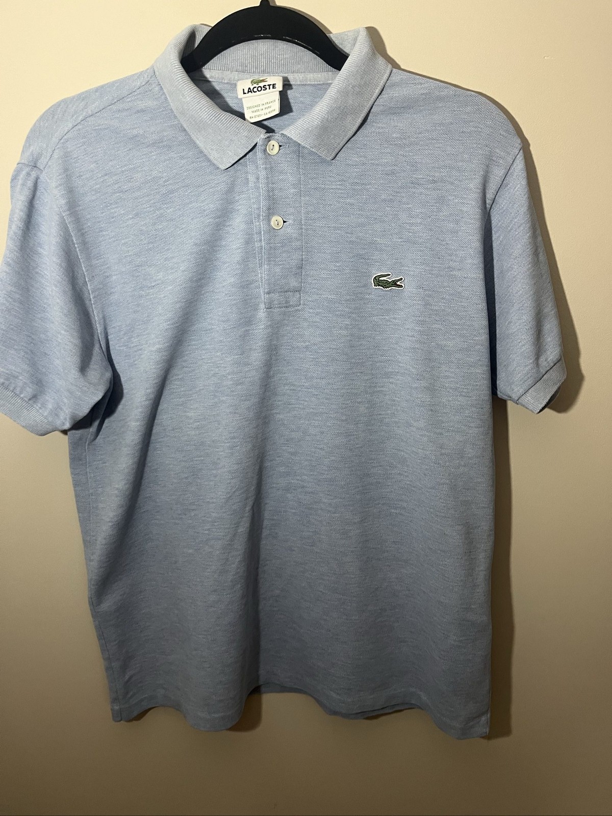 Lacoste Men\'s Light Blue Polo Shirt Medium Classic Fit Lacoste Men\'s Light Blue Polo Shirt Medium Classic Fit