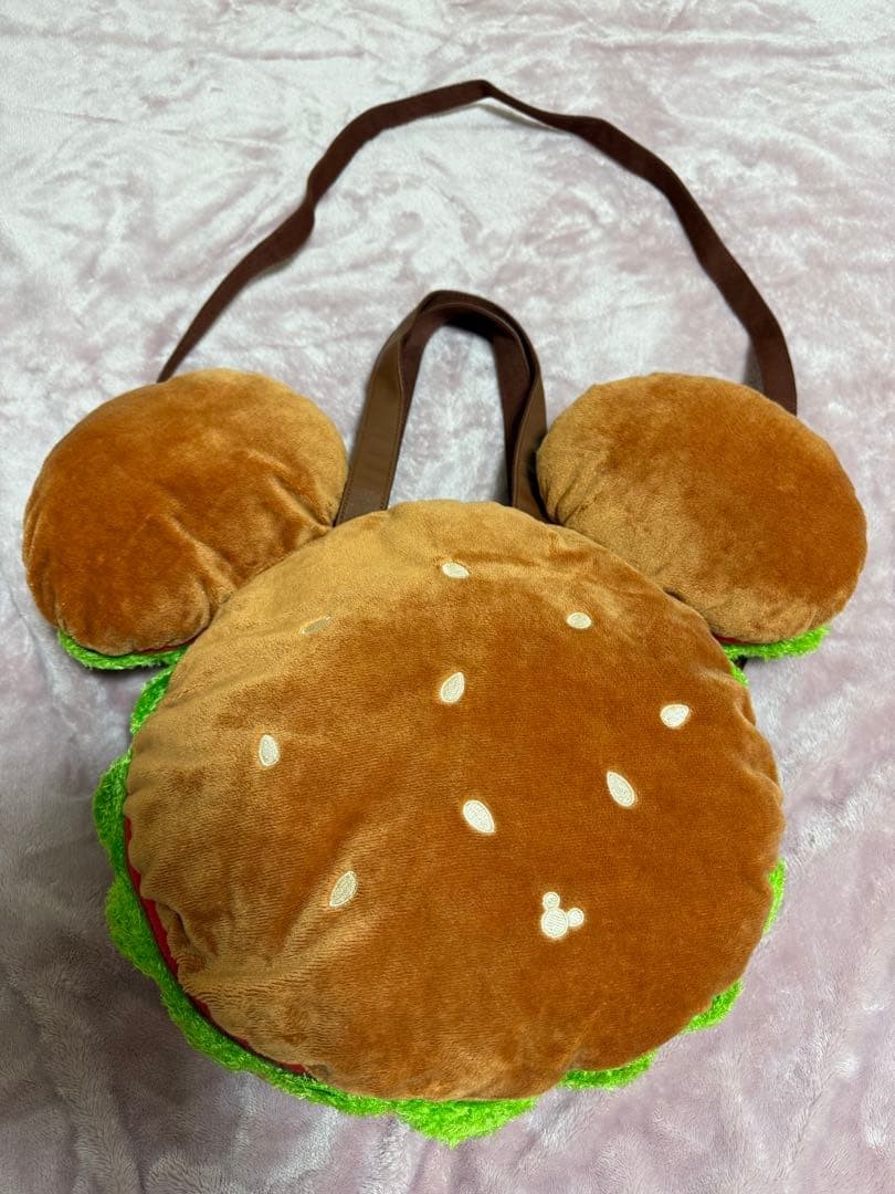 Mickey Hamburger Tote Bag Tokyo Disney Resort Limited Mickey Burger TDL 2ways Mickey Hamburger Tote Bag Tokyo Disney Resort Limited Mickey Burger TDL 2ways