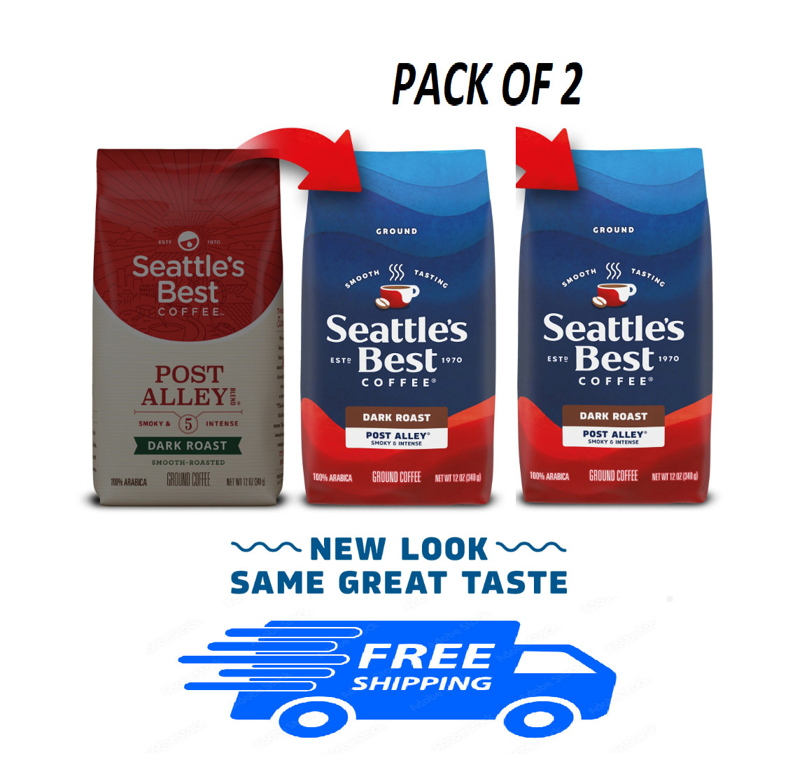 Seattle’s Best Post Alley Dark Roast Ground Coffee 12oz – 2 Pack 100% Arabica Seattle’s Best Post Alley Dark Roast Ground Coffee 12oz – 2 Pack 100% Arabica