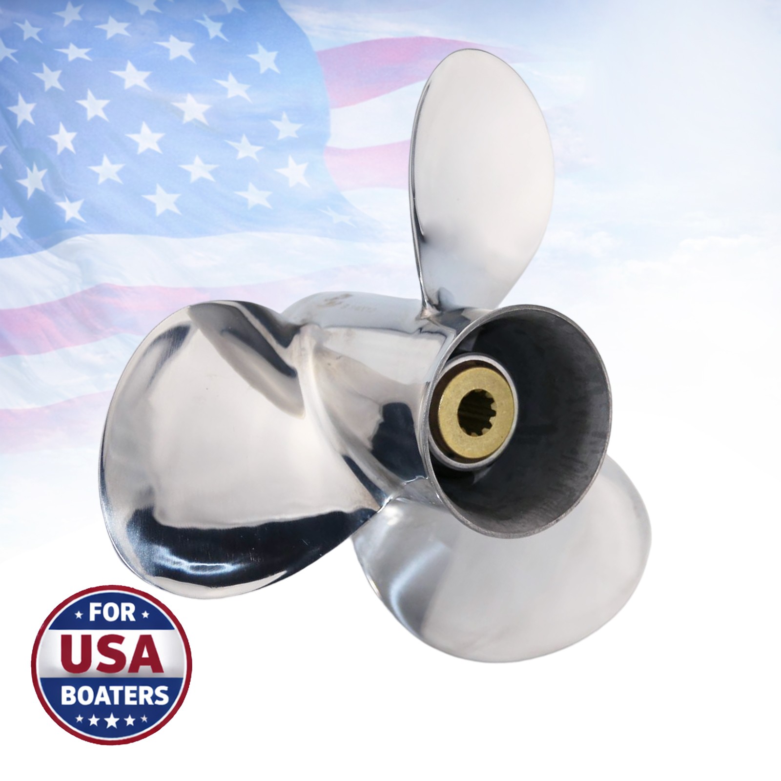 9 1/4 x 10 SS Outboard Propeller For Suzuki Motor DT DF 8/9.9/15/20 HP 10 Spline