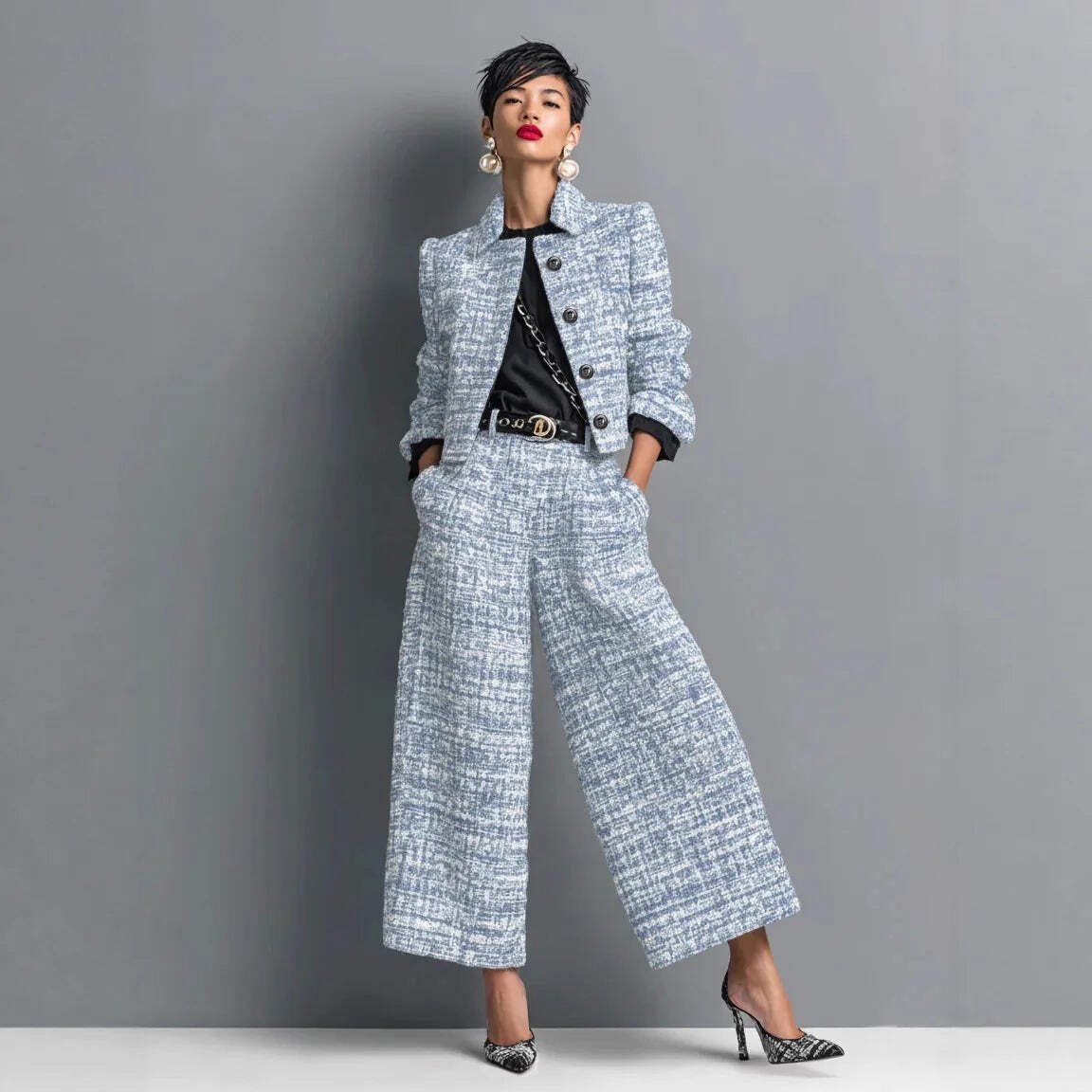 Conjunto de 2 Piezas para Mujer 2026, Chaqueta Corta de M...