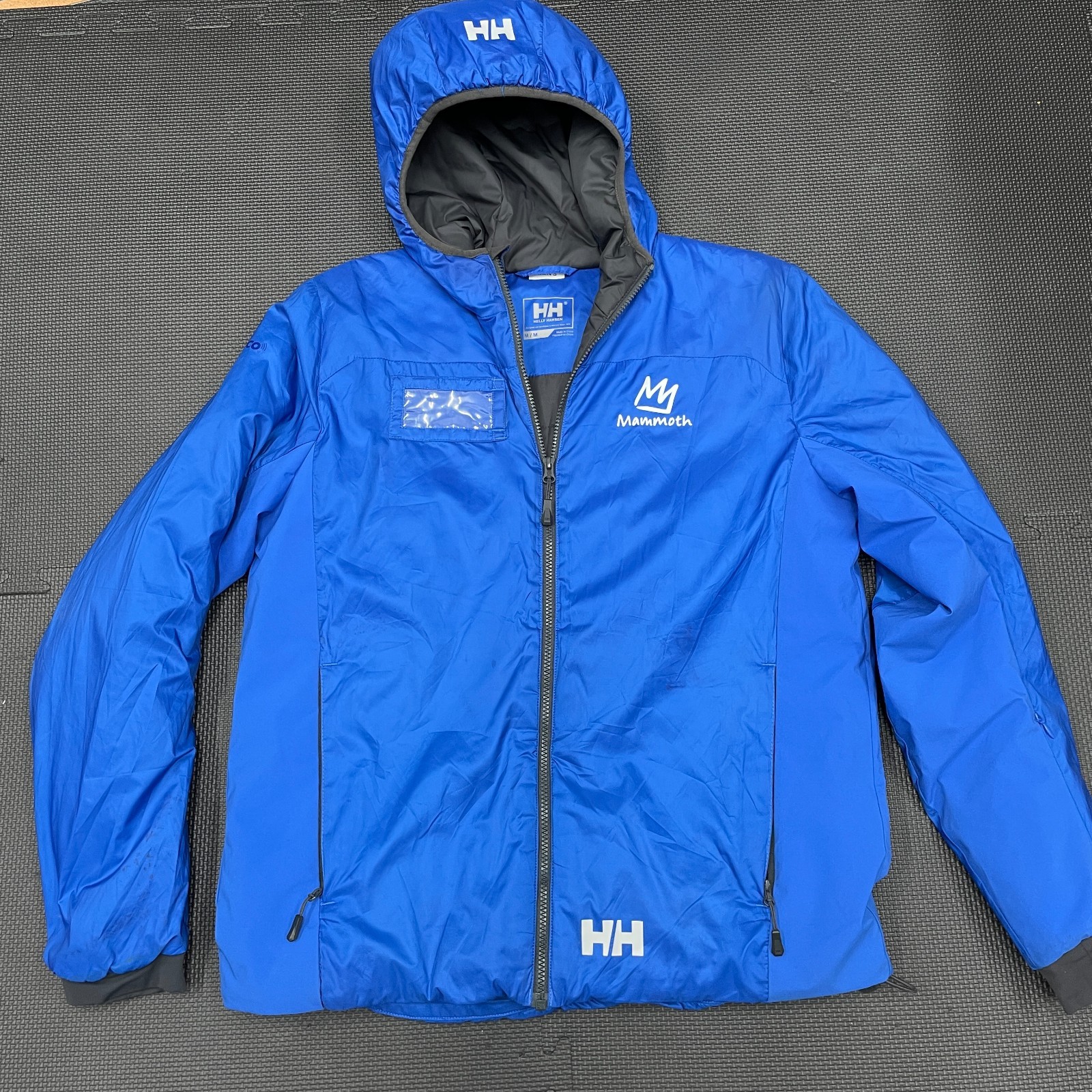 Helly Hansen Jacket Mens Medium Blue Mammoth RECCO Hooded Insulated Ski Coat