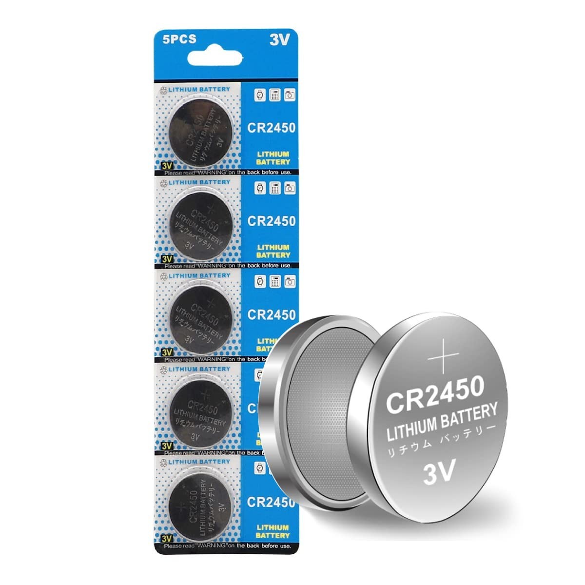 5 PACK Super Fresh Long CR2450 ECR 2450 3v LITHIUM Coin Cell Battery Exp. 2029
