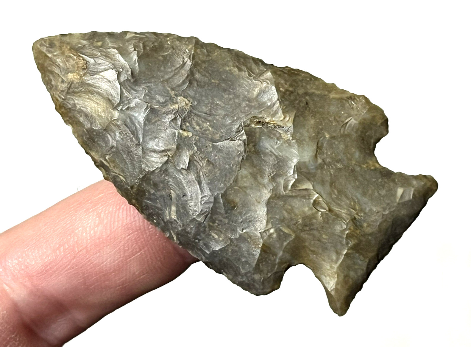 EXCEPTIONAL OHIO KIRK CORNER NOTCH POINT ARROWHEAD AUTHENTIC INDIAN ARTIFACT BG