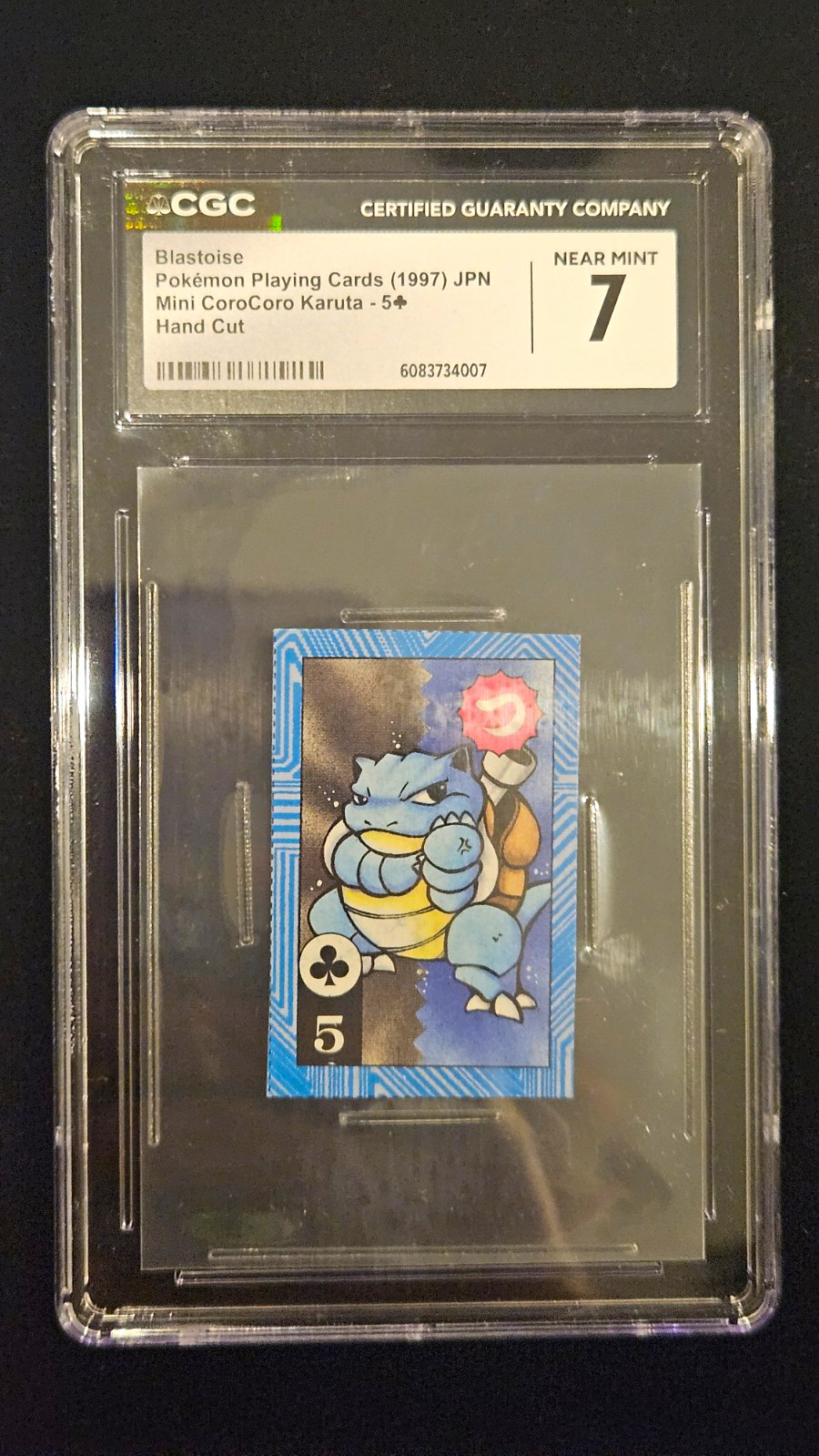 CGC 7 Blastoise Mini CoroCoro Karuta #5 1997 Japanese Hand Cut Pokemon Card
