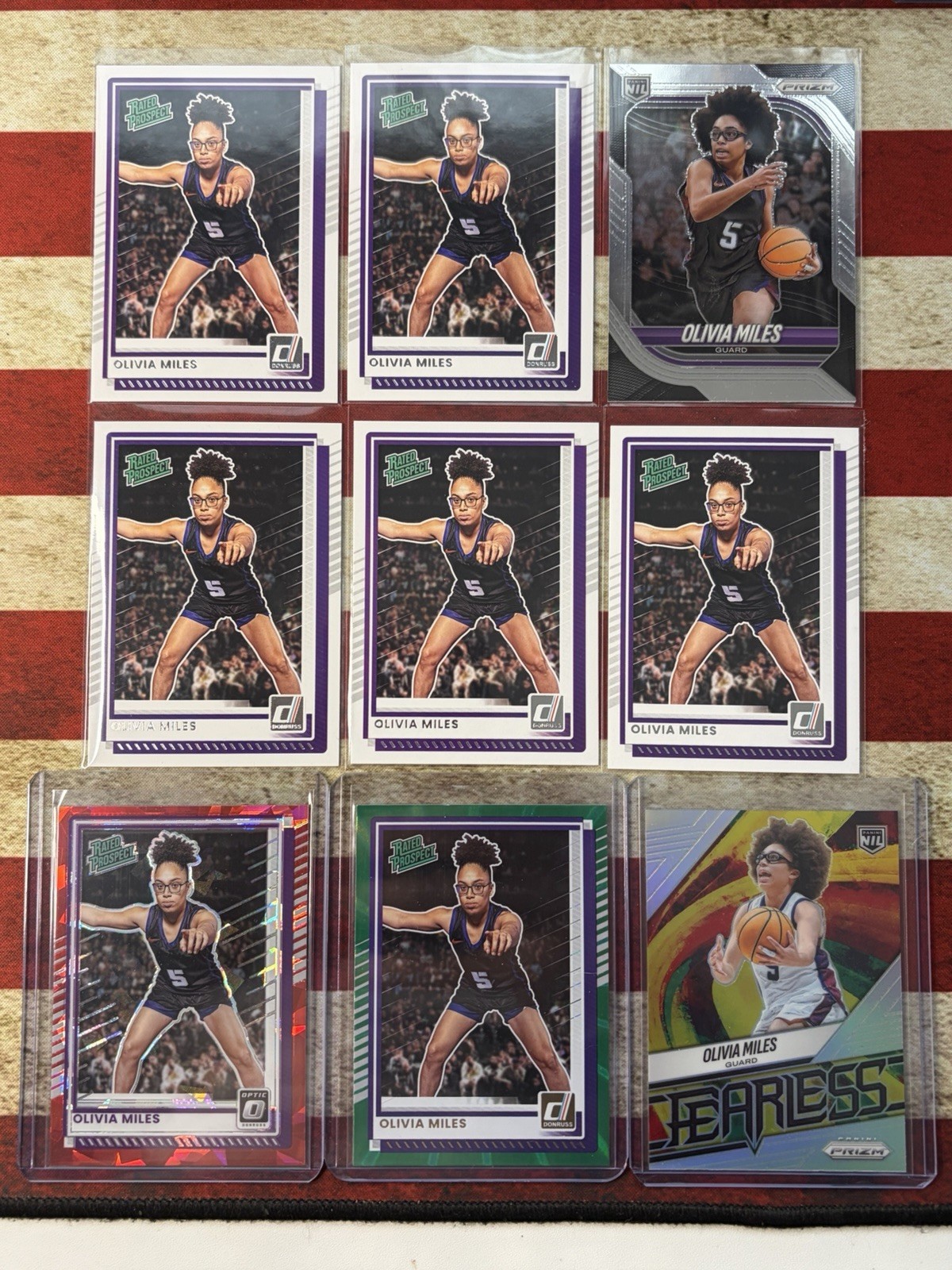 2025-26 Donruss/Prizm Rookie OLIVIA MILES 9 Card Lot