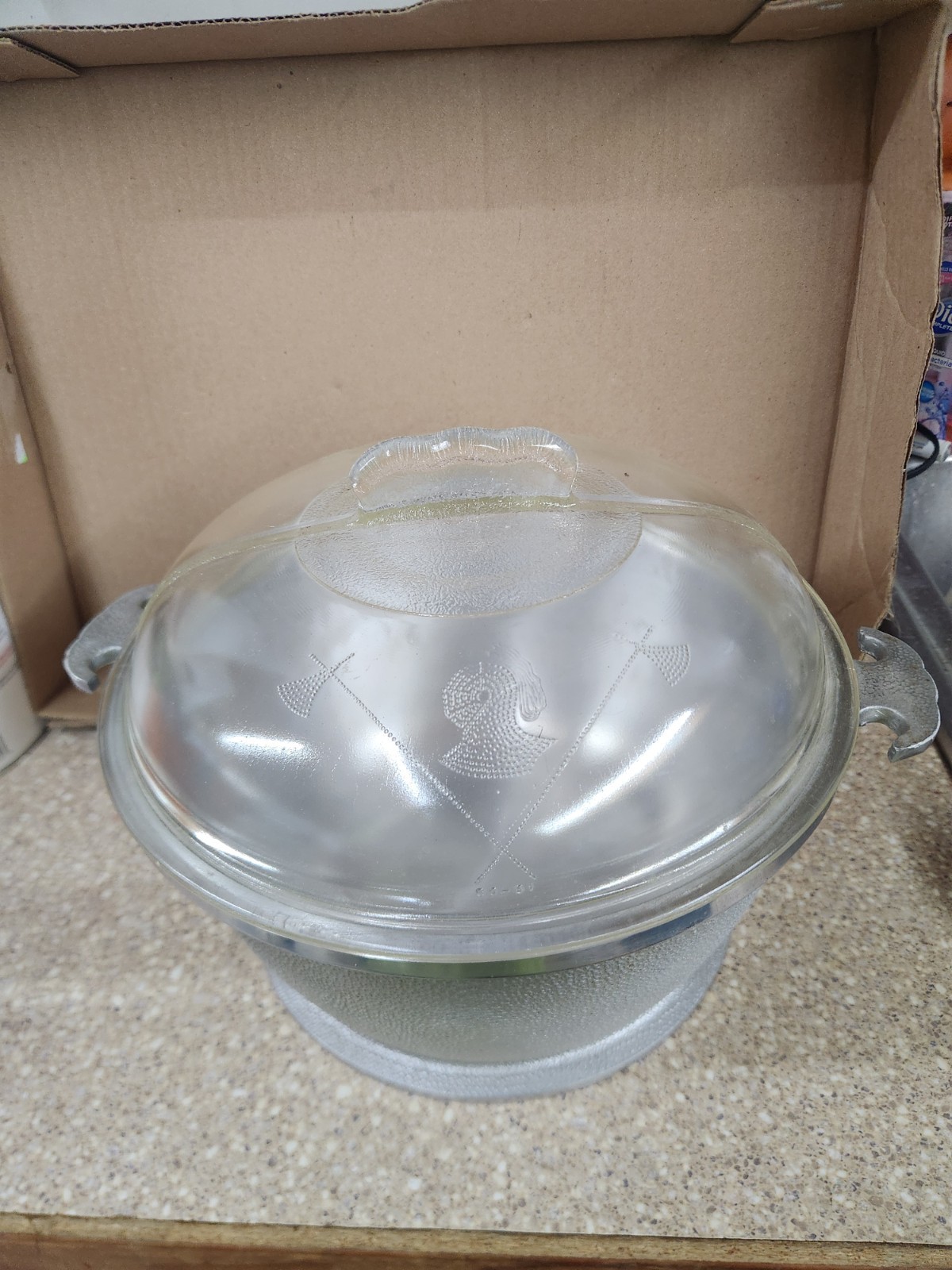Very Nice Guardian Service Ware 10” Deep Casserole Glass Lid Vintage