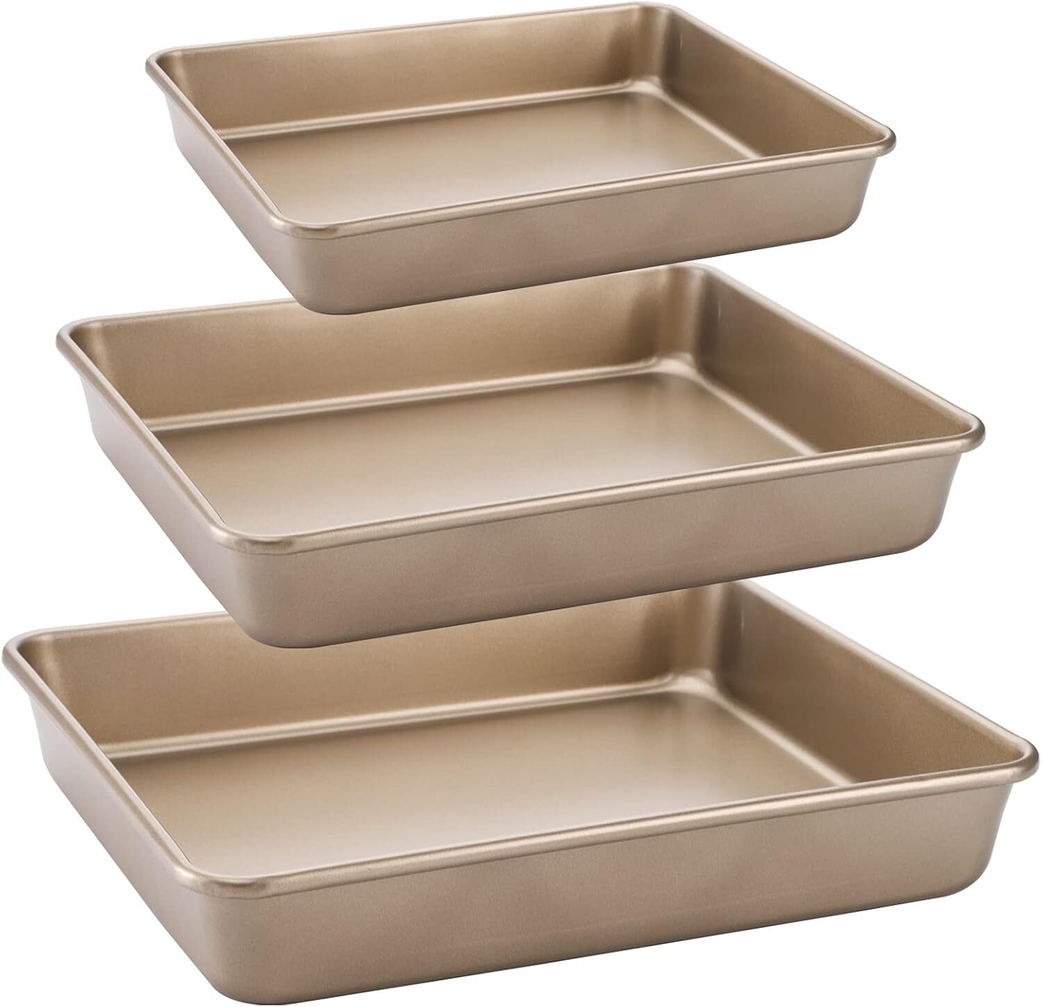 Deep Baking Pan Set (3 Piece Set), Oven Use Nonstick Rectangular Cake Baking Pan Deep Baking Pan Set (3 Piece Set), Oven Use Nonstick Rectangular Cake Baking Pan