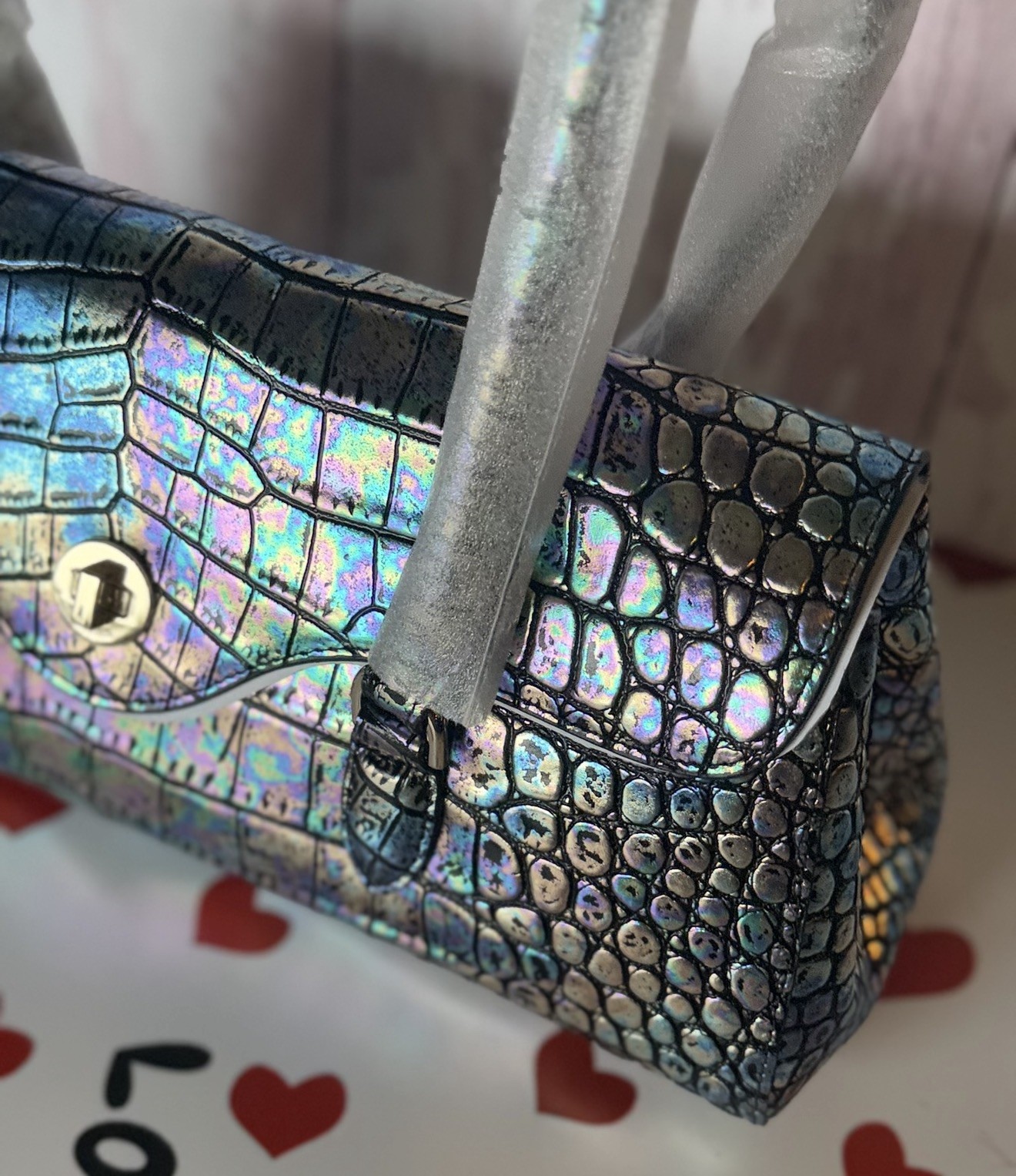 NEW BRAHMIN DAYAN BLACK GALEXIA BRAHMIN EXCLUSIVE IRIDESCENT STUNNING BAG