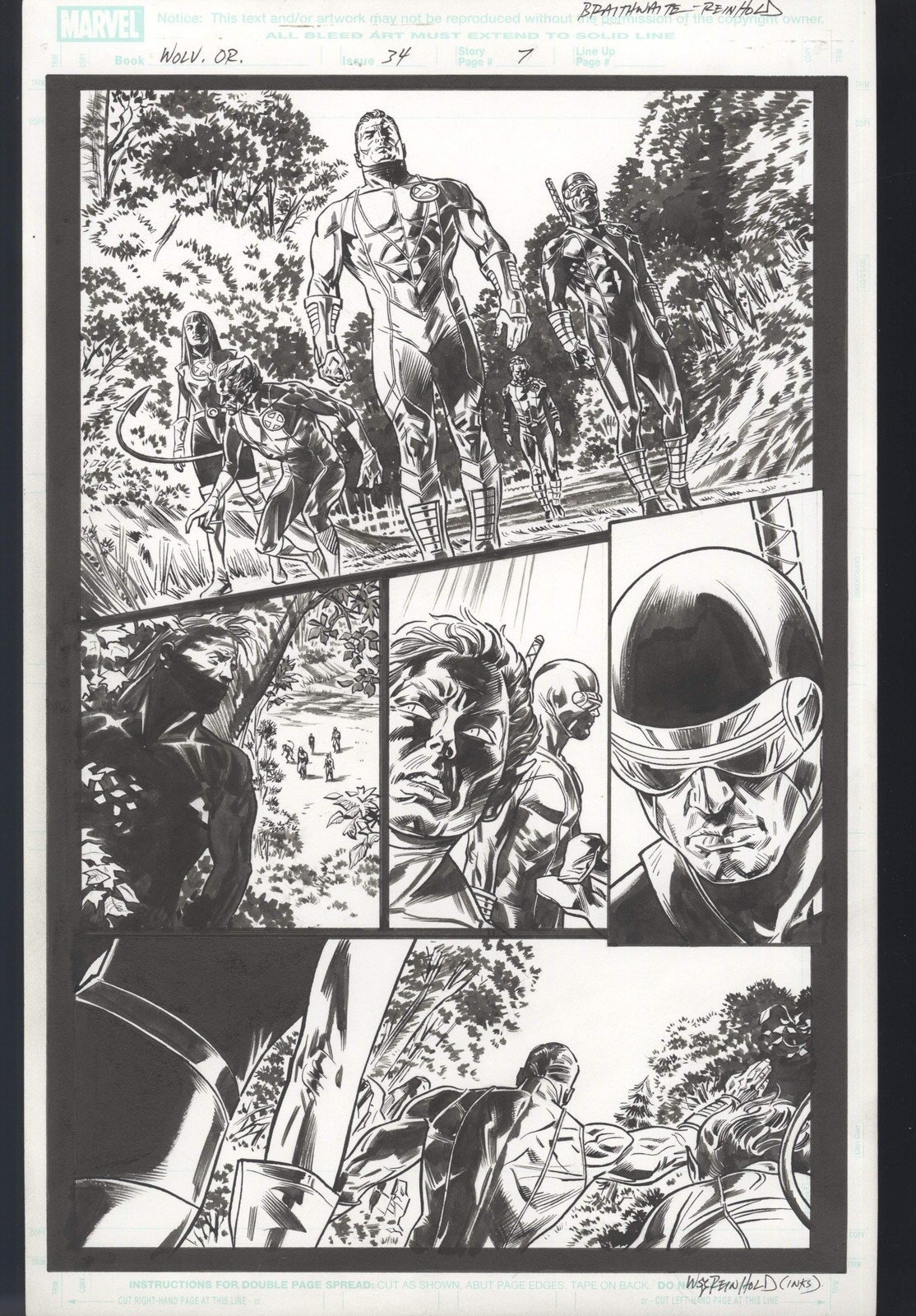 Wolverine Origins #34 Pg 7 Original Art Braithwaite Reinhold X-Men Cyclops