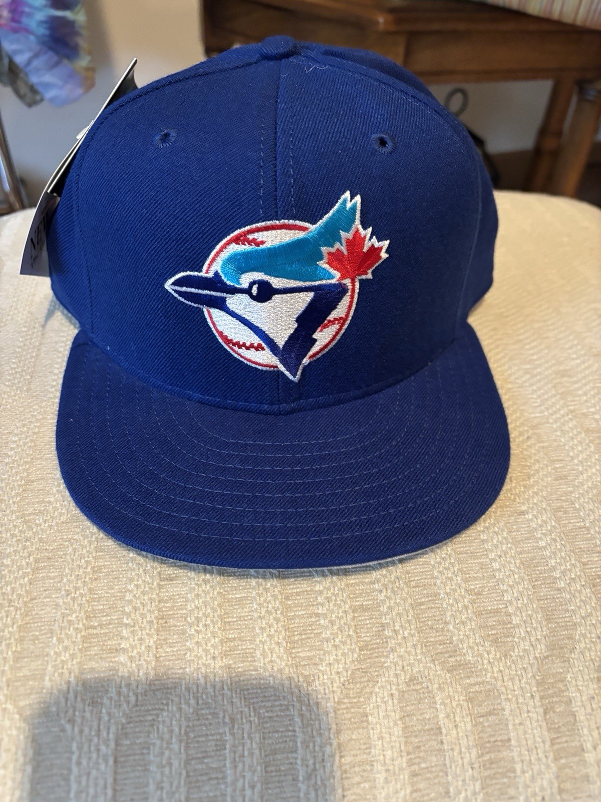 Vtg New Era Toronto Blue Jays 100% Wool Fitted Size7 3/8 Diamond Collection 5950