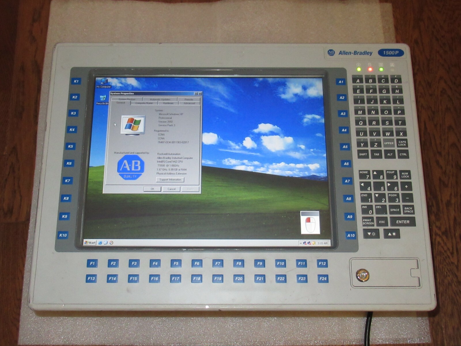 Allen Bradley 1500P 6180P-15BPXPDC /D Keypad/Touch, Dated 2009 Very Nice Used